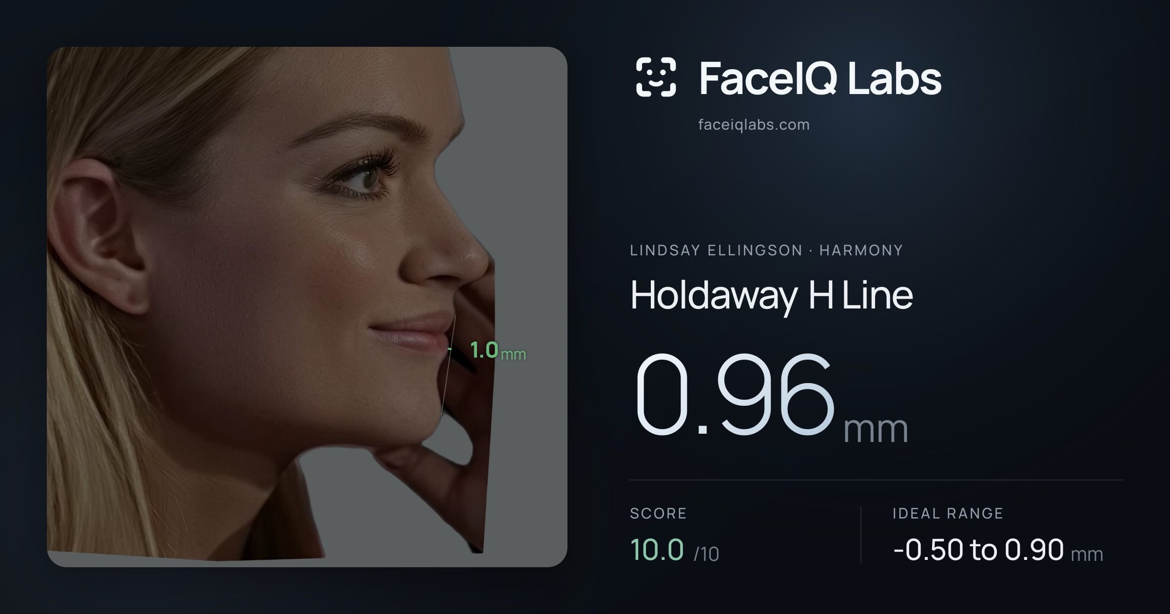 Lindsay Ellingson Holdaway H Line: 0.96mm, drawn on the photo