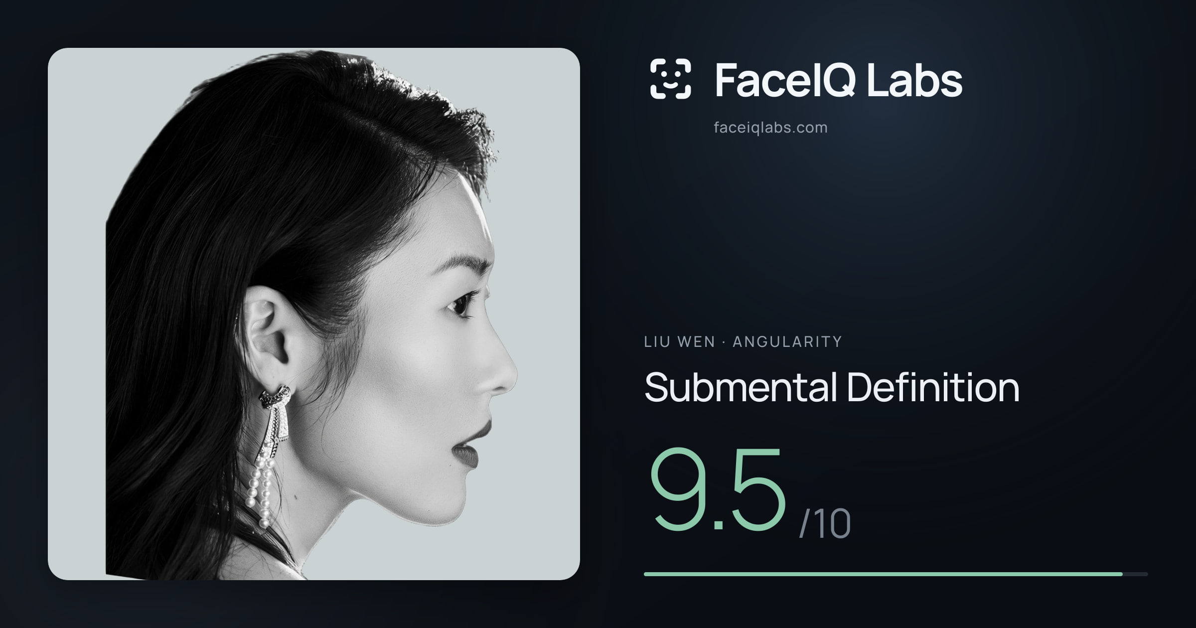 Liu Wen Submental Definition: 9.5/10, drawn on the photo