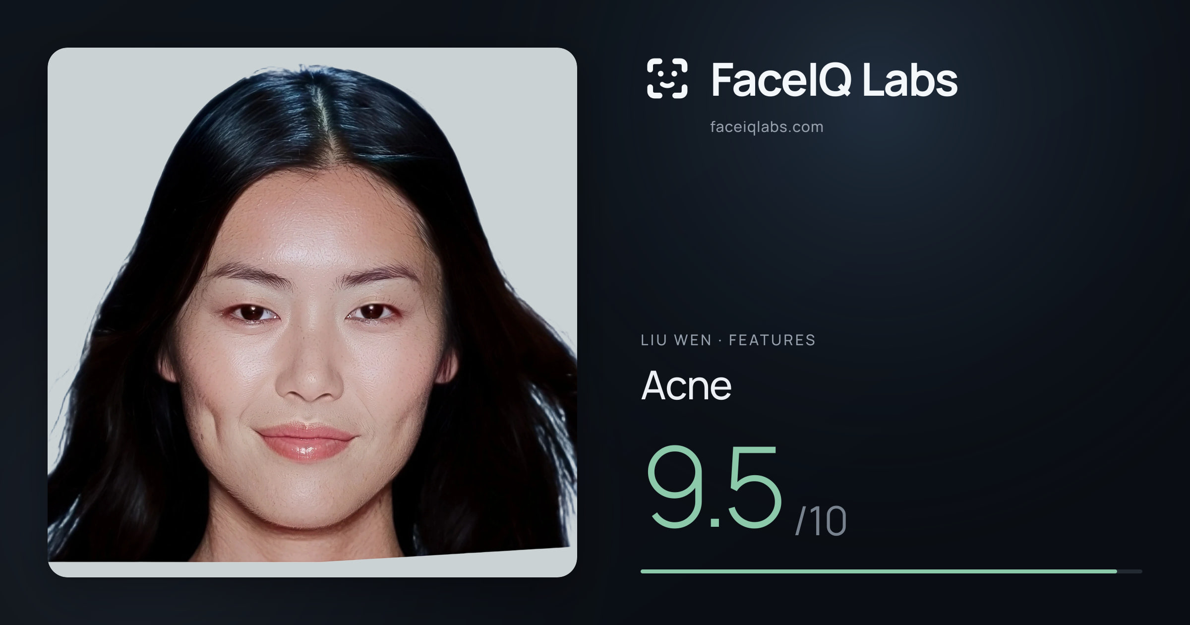 Liu Wen Acne: 9.5/10, drawn on the photo