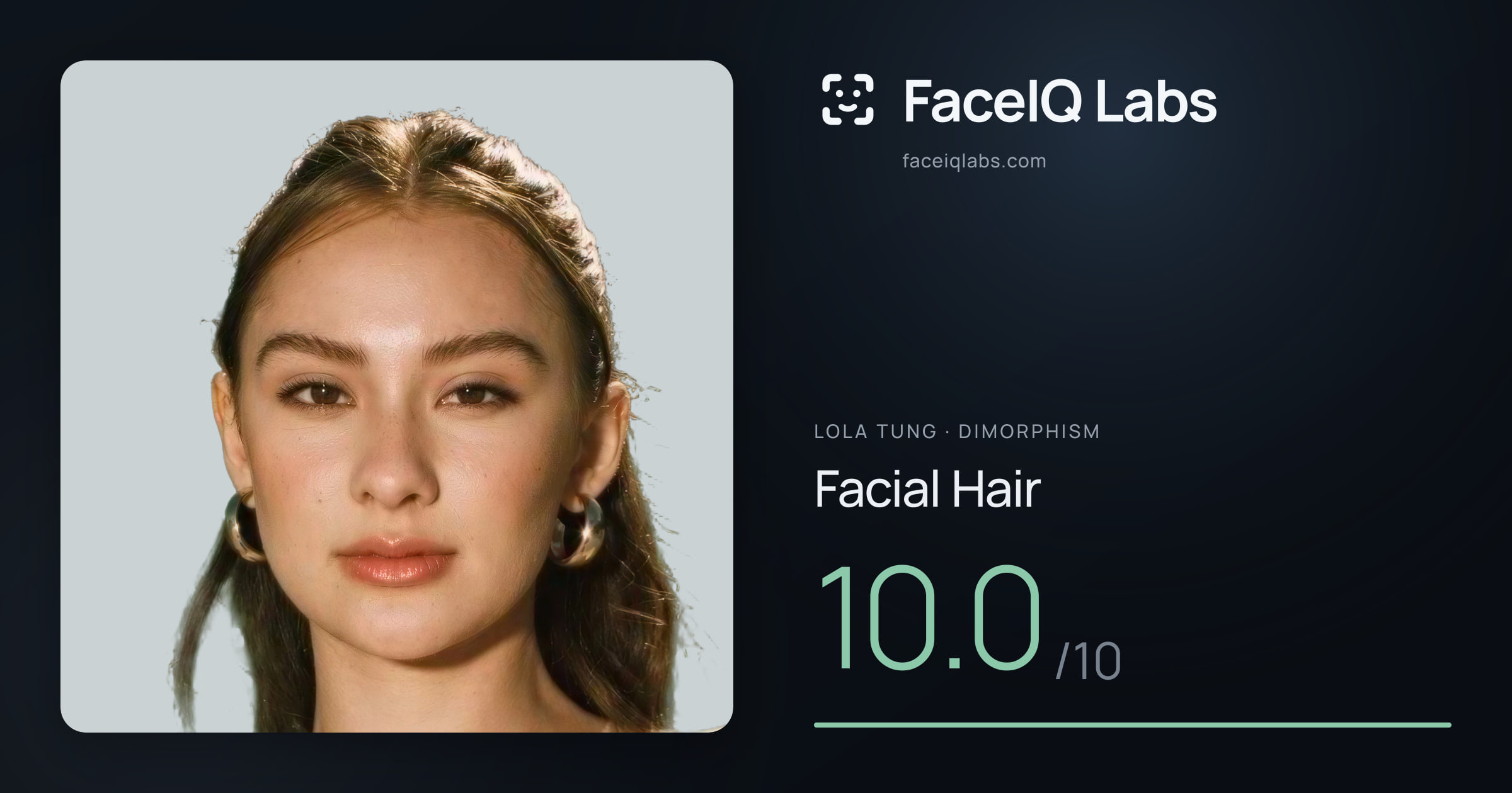 Lola Tung Facial Hair: 10.0/10, drawn on the photo