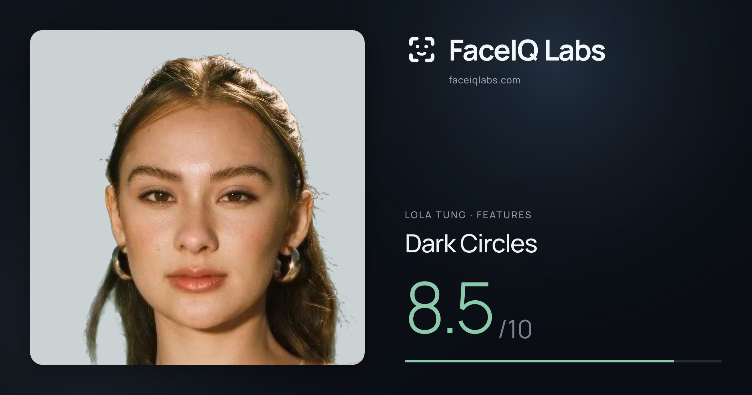 Lola Tung Dark Circles: 8.5/10, drawn on the photo