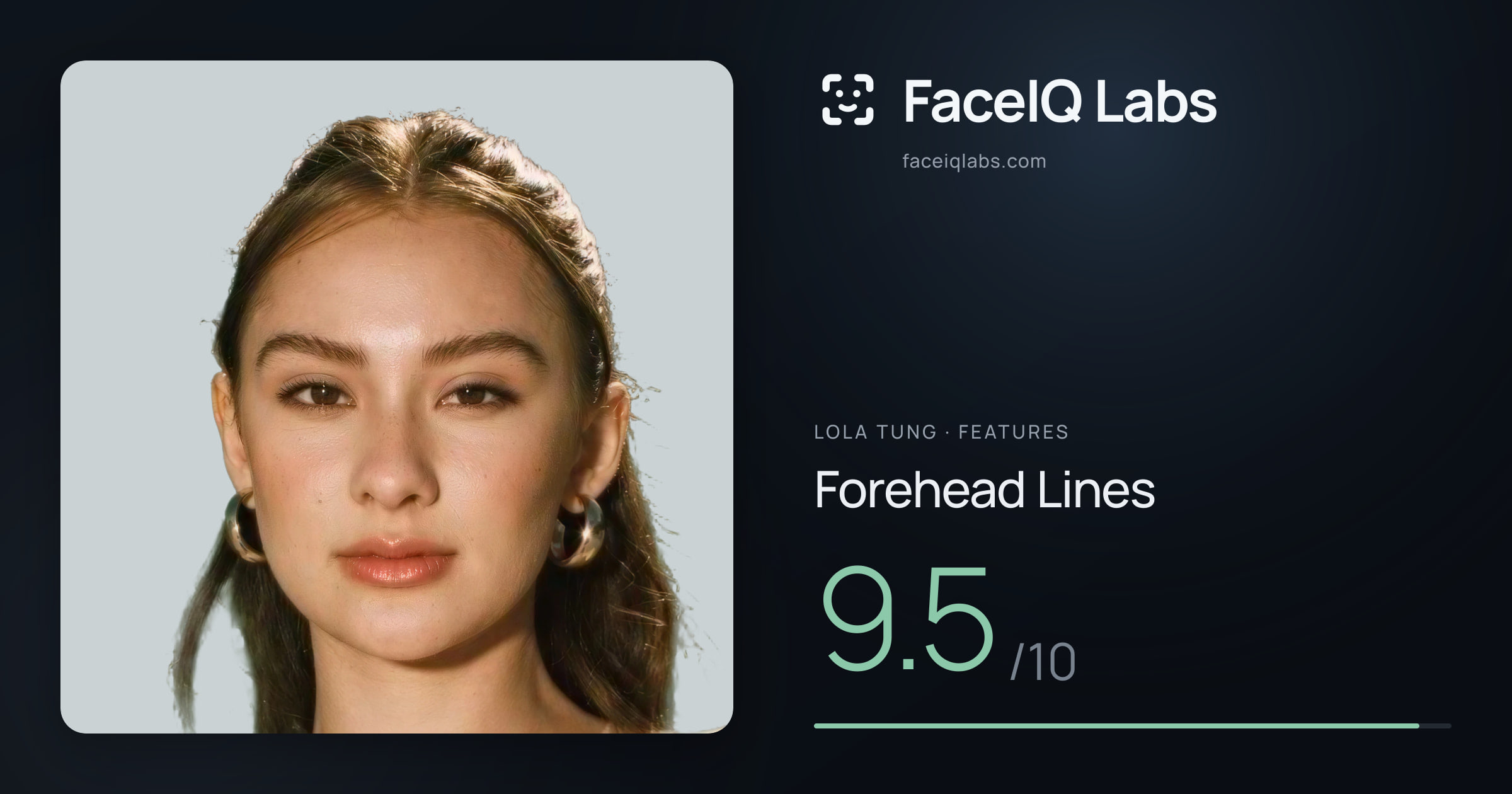 Lola Tung Forehead Lines: 9.5/10, drawn on the photo