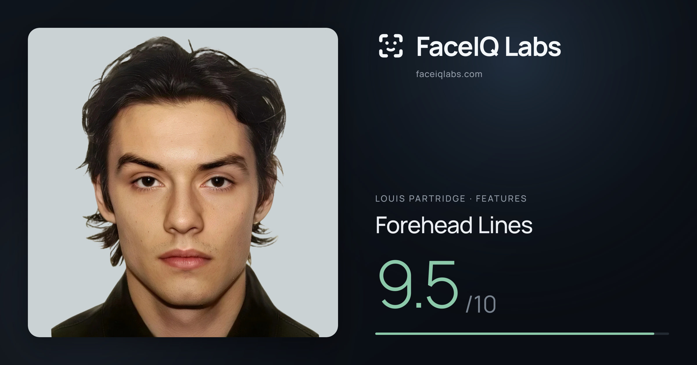 Louis Partridge Forehead Lines: 9.5/10, drawn on the photo