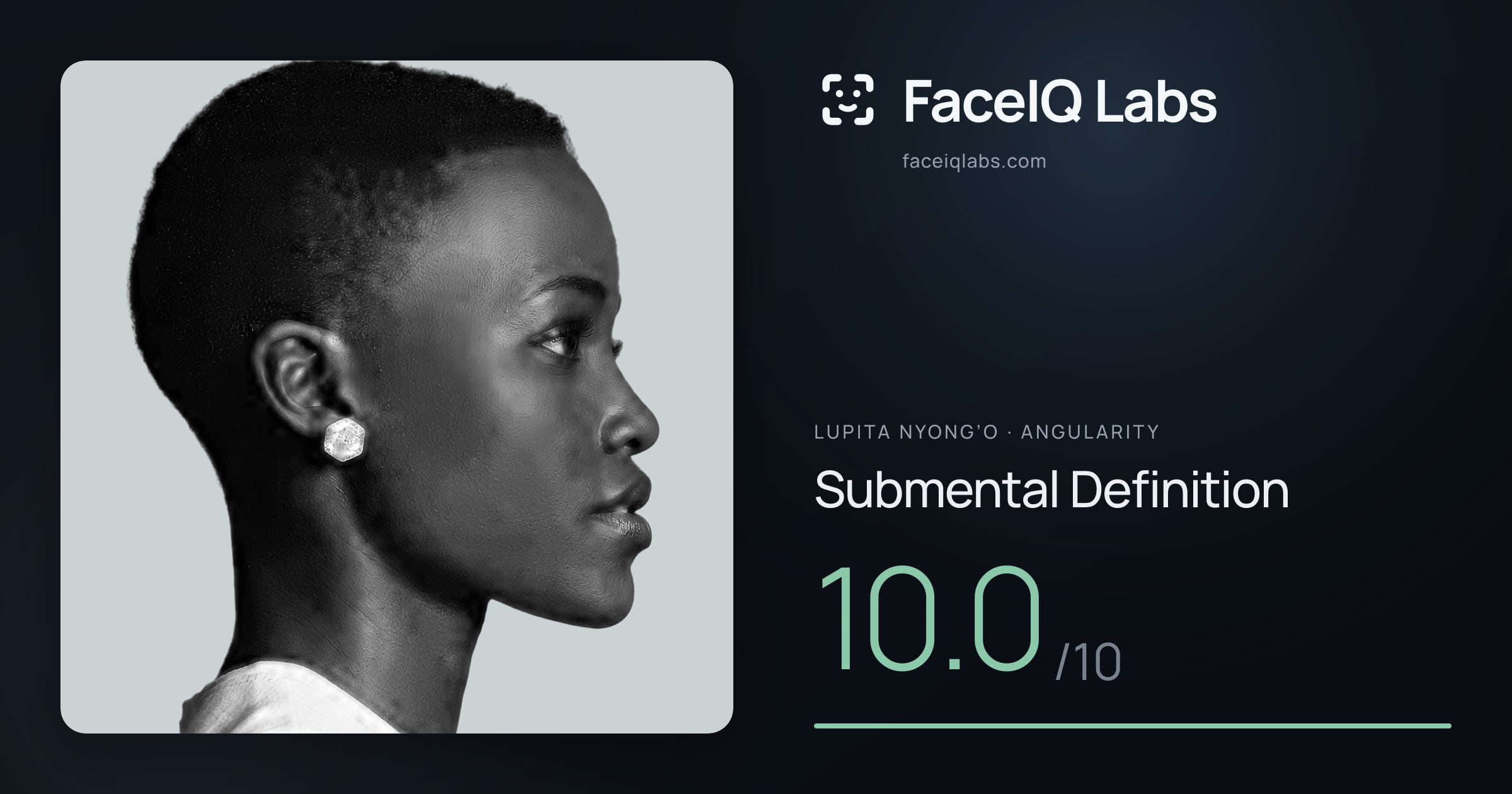 Lupita Nyong’o Submental Definition: 10.0/10, drawn on the photo