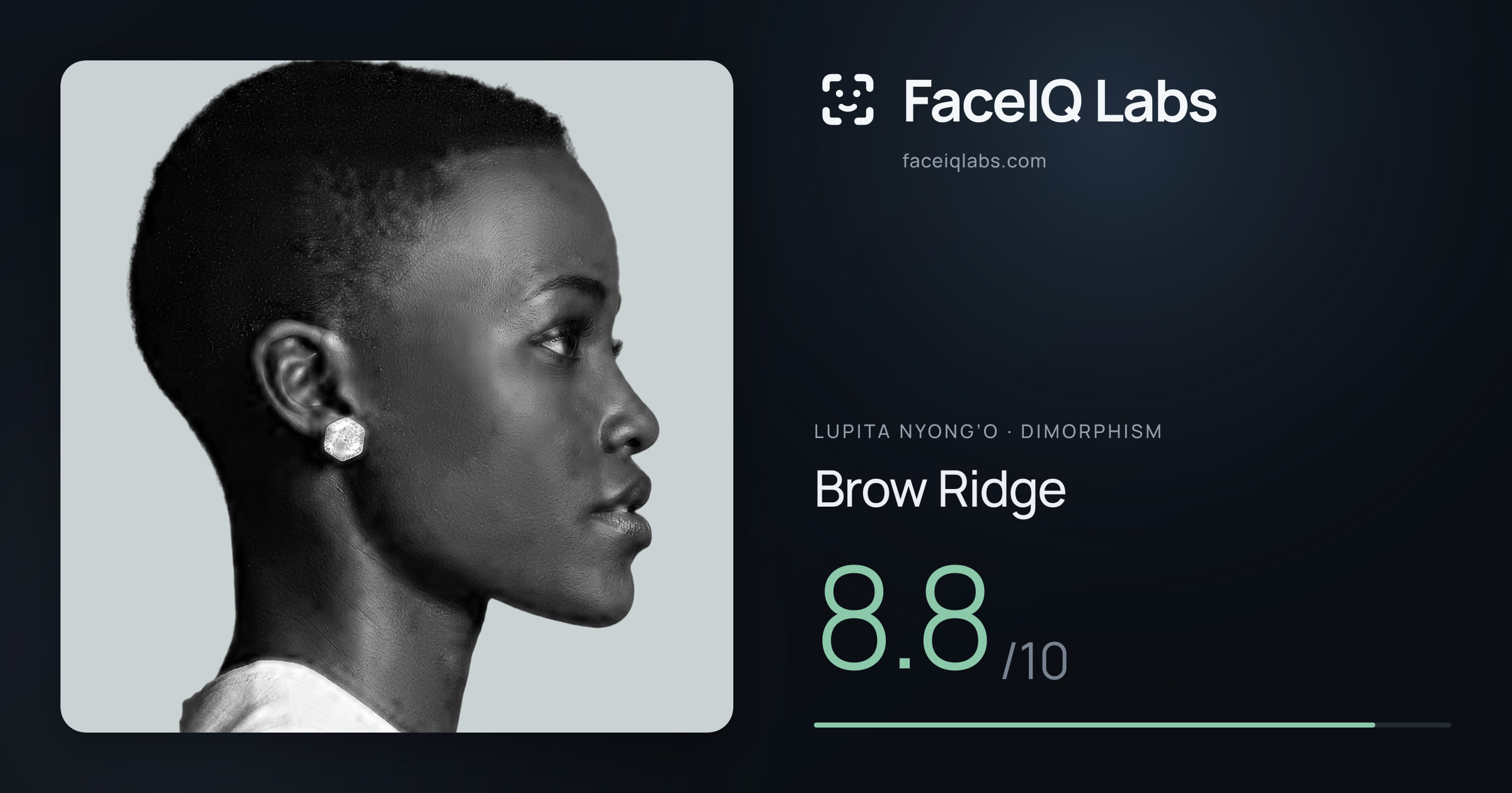 Lupita Nyong’o Brow Ridge: 8.8/10, drawn on the photo