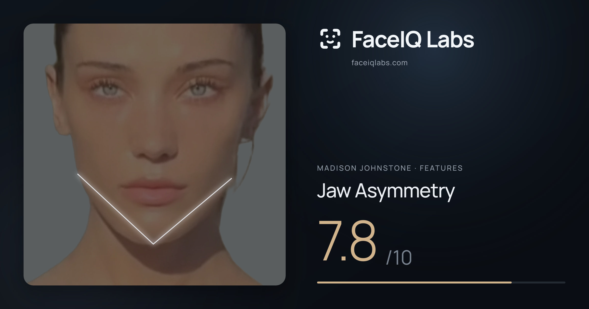 Madison Johnstone Jaw Asymmetry: 7.8/10, drawn on the photo