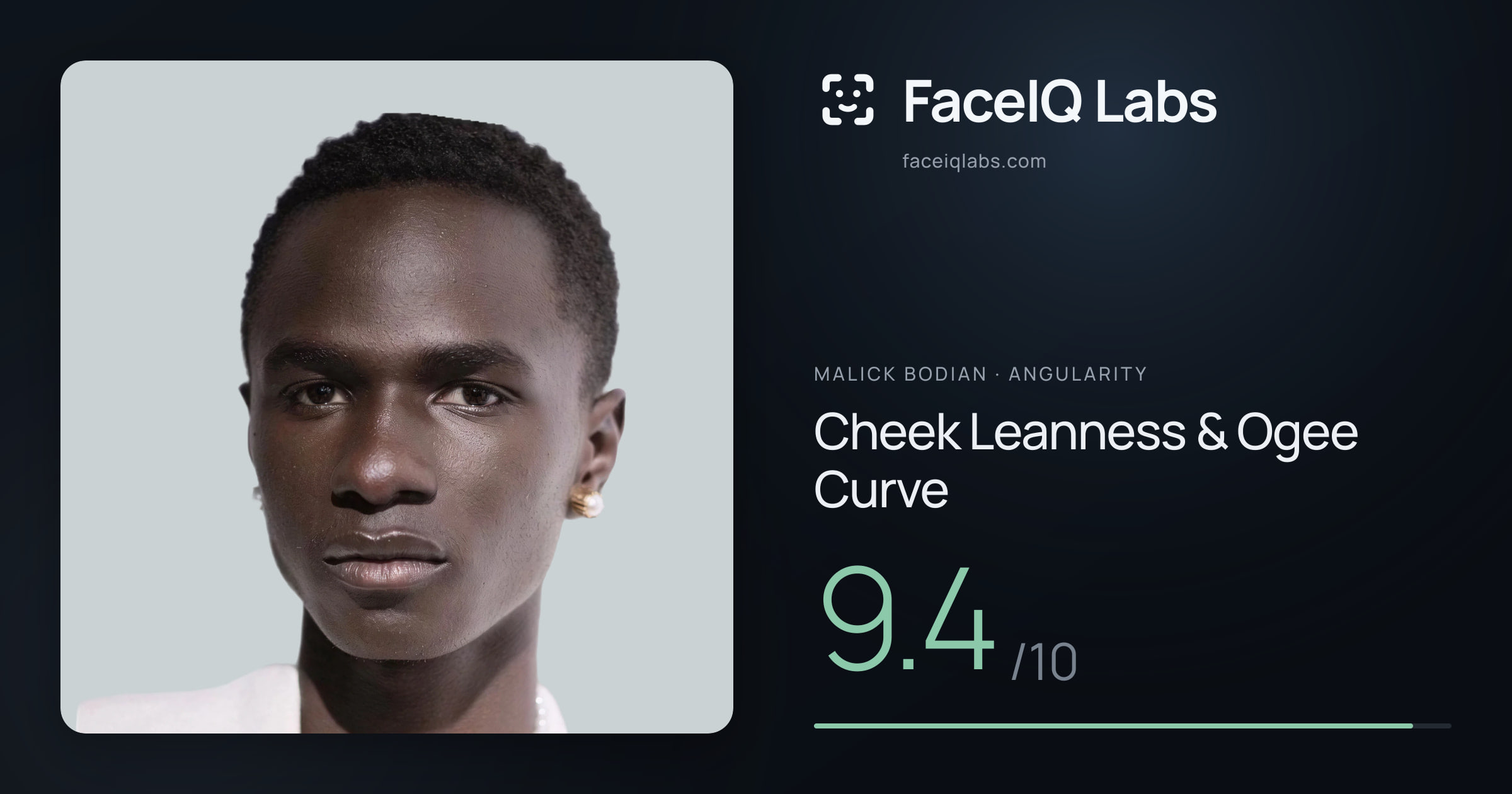 Malick Bodian Cheek Leanness & Ogee Curve: 9.4/10, drawn on the photo