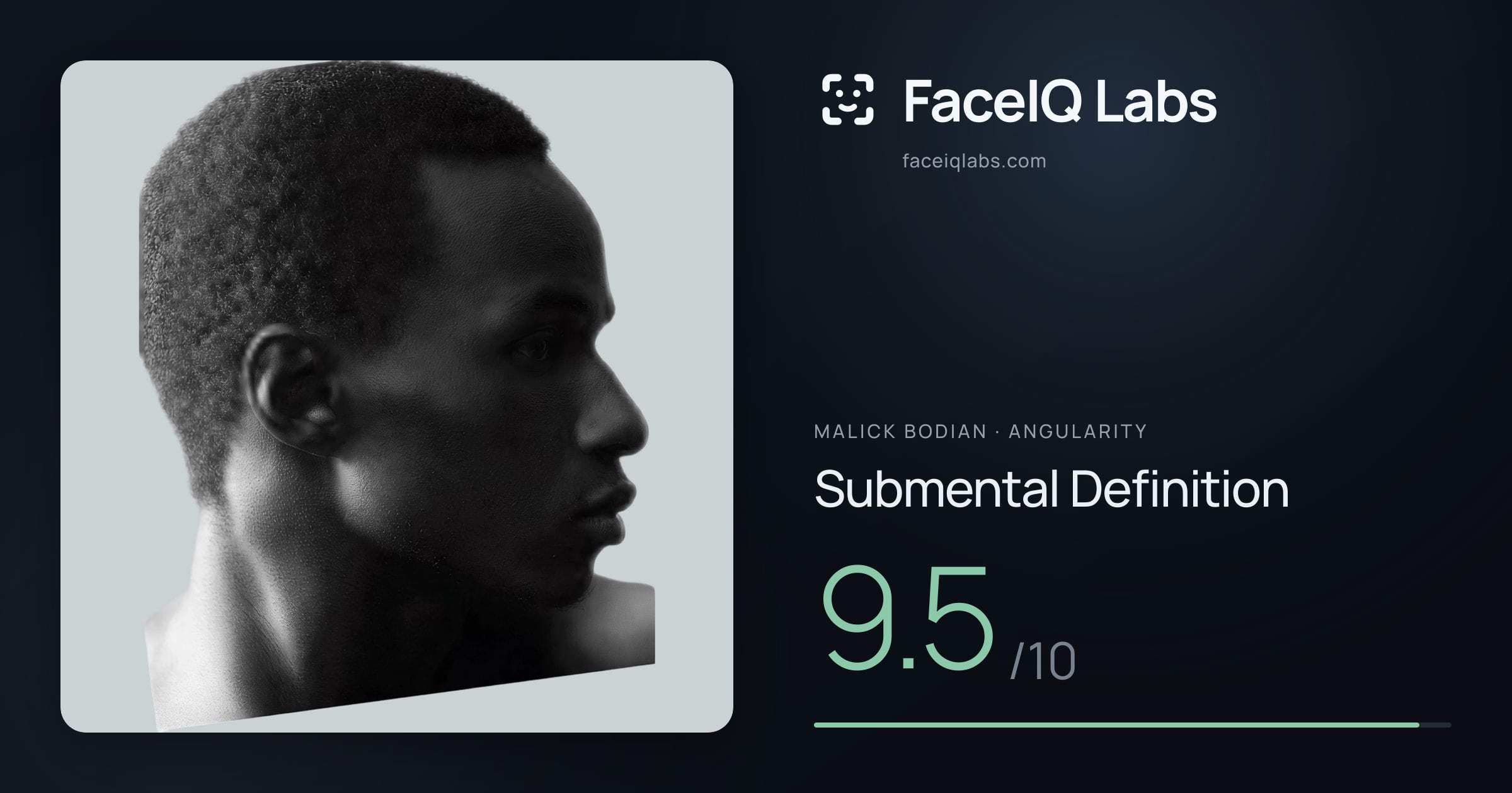 Malick Bodian Submental Definition: 9.5/10, drawn on the photo