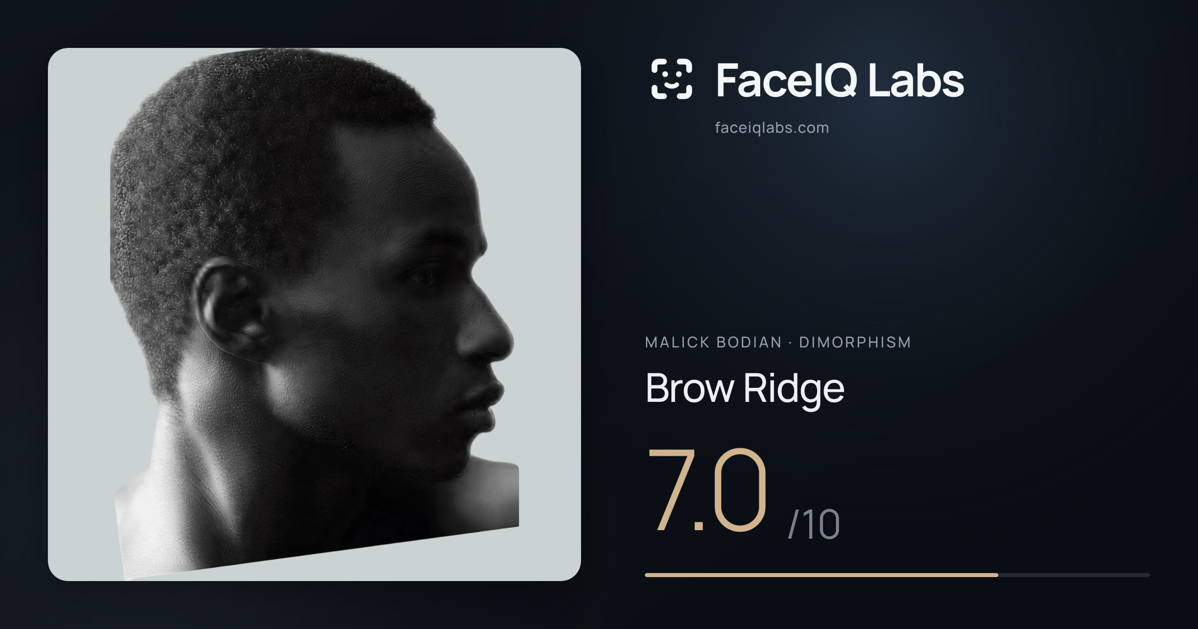 Malick Bodian Brow Ridge: 7.0/10, drawn on the photo