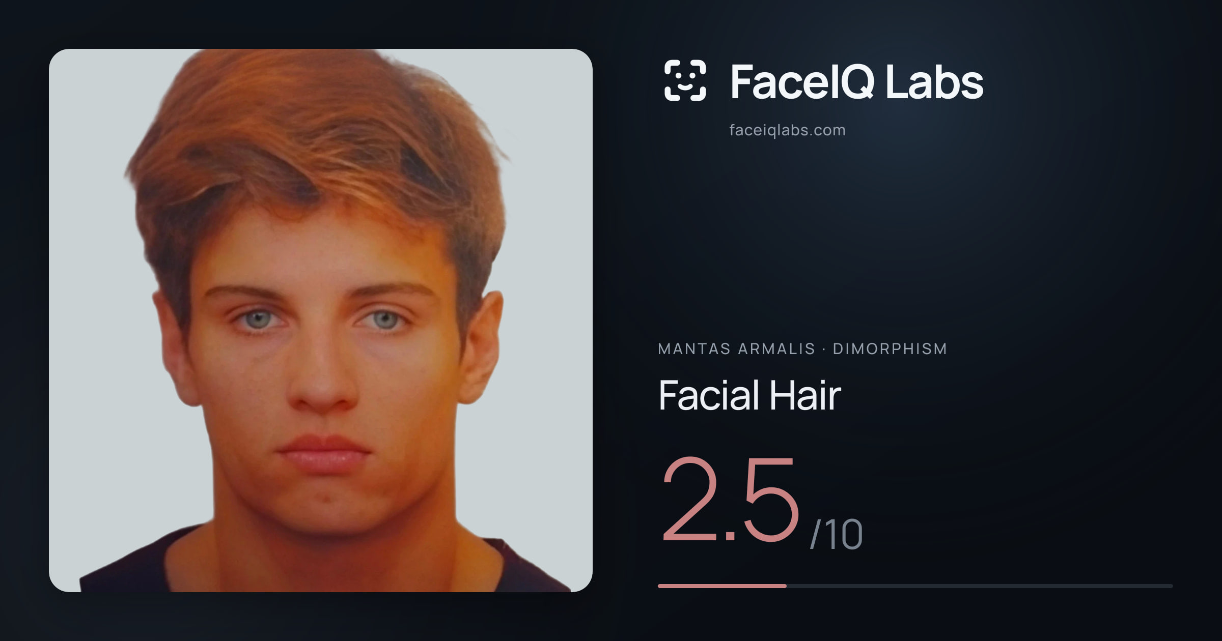 Mantas Armalis Facial Hair: 2.5/10, drawn on the photo
