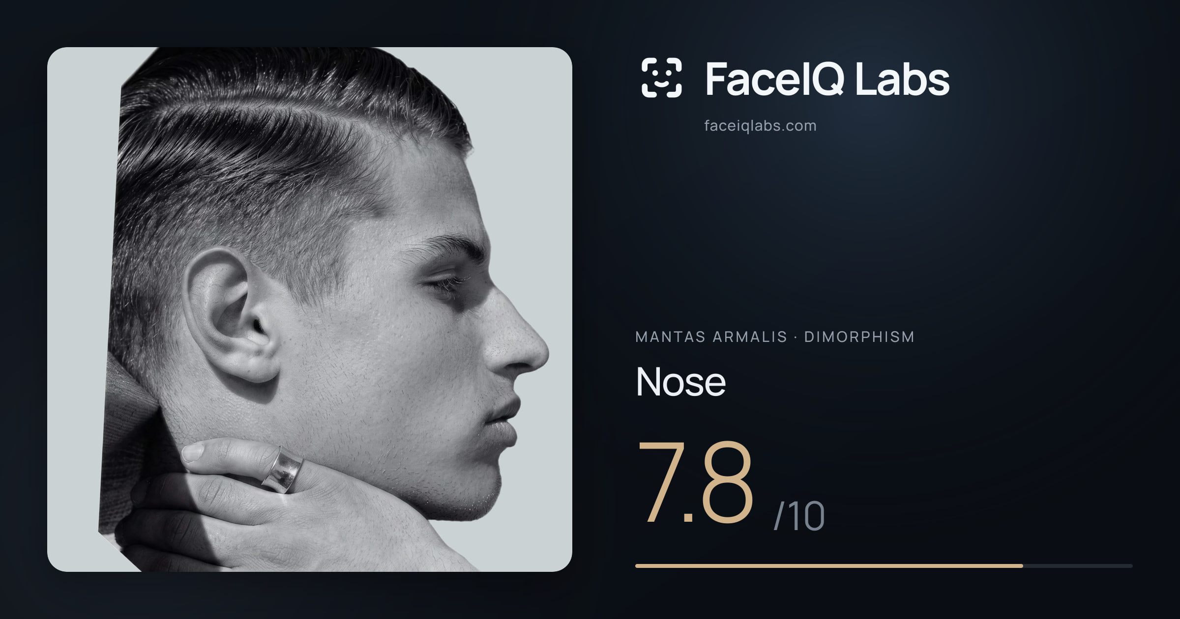 Mantas Armalis Nose: 7.8/10, drawn on the photo
