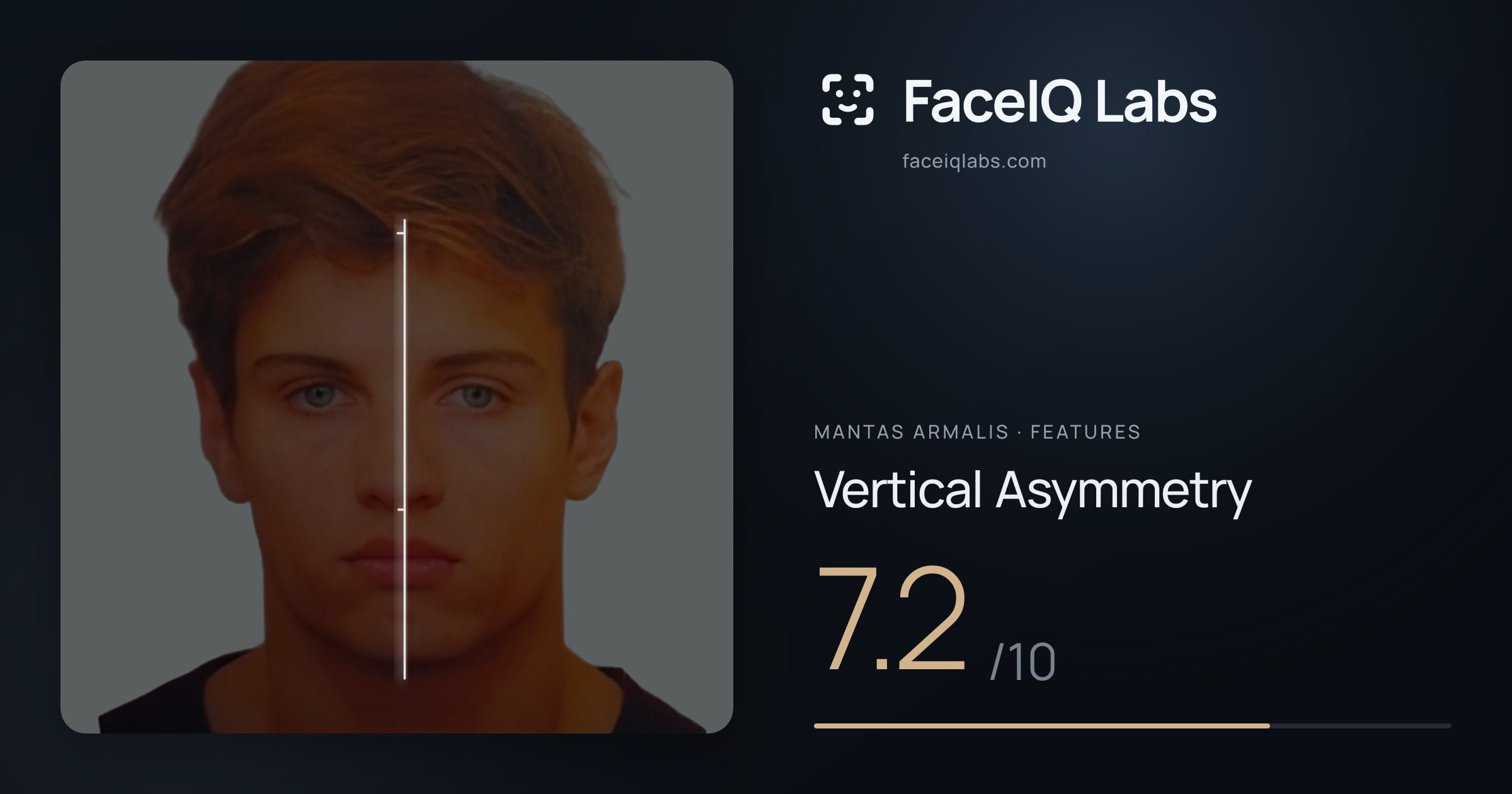 Mantas Armalis Vertical Asymmetry: 7.2/10, drawn on the photo