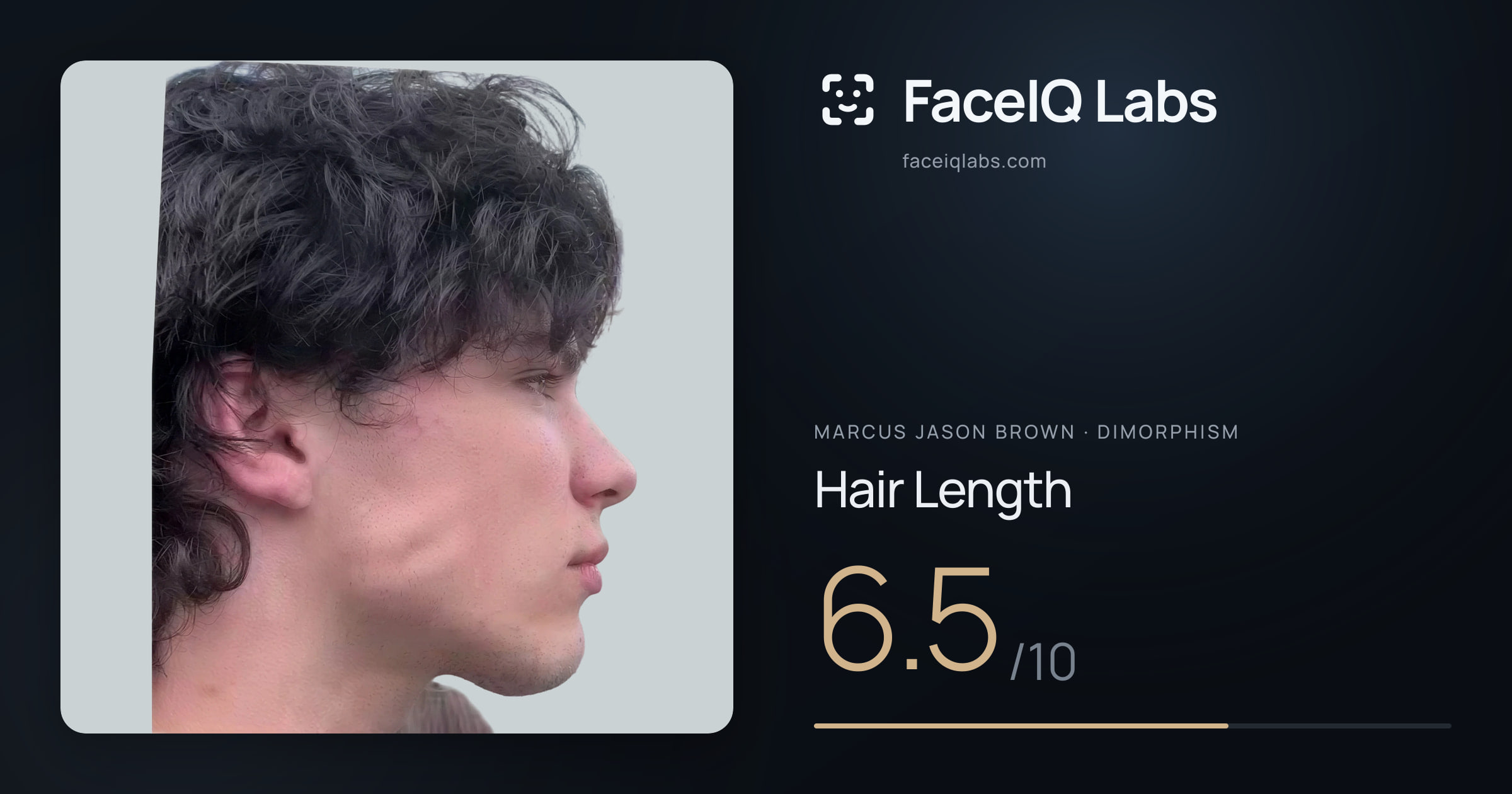 Marcus Jason Brown Hair Length: 6.5/10, drawn on the photo