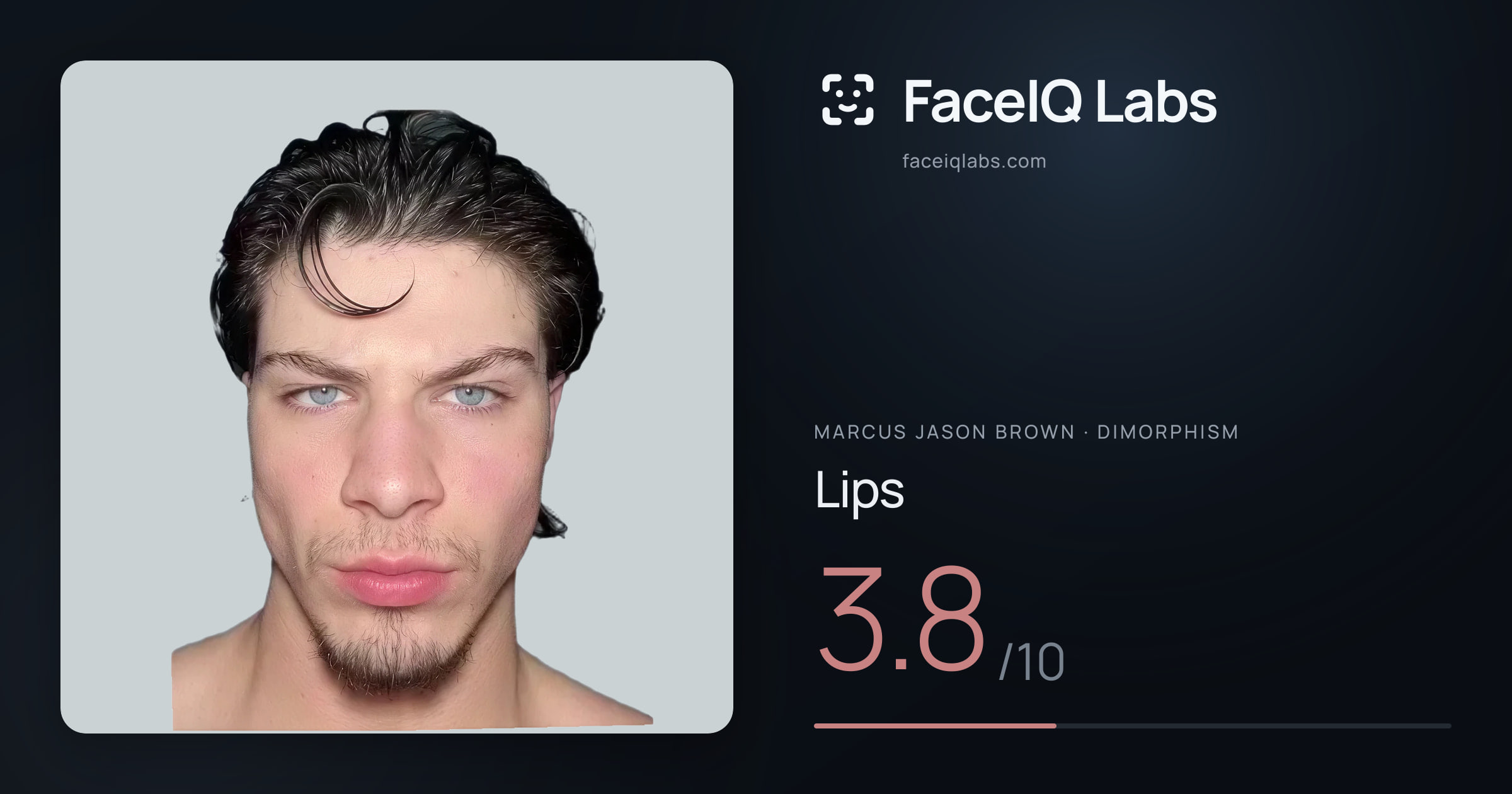 Marcus Jason Brown Lips: 3.8/10, drawn on the photo