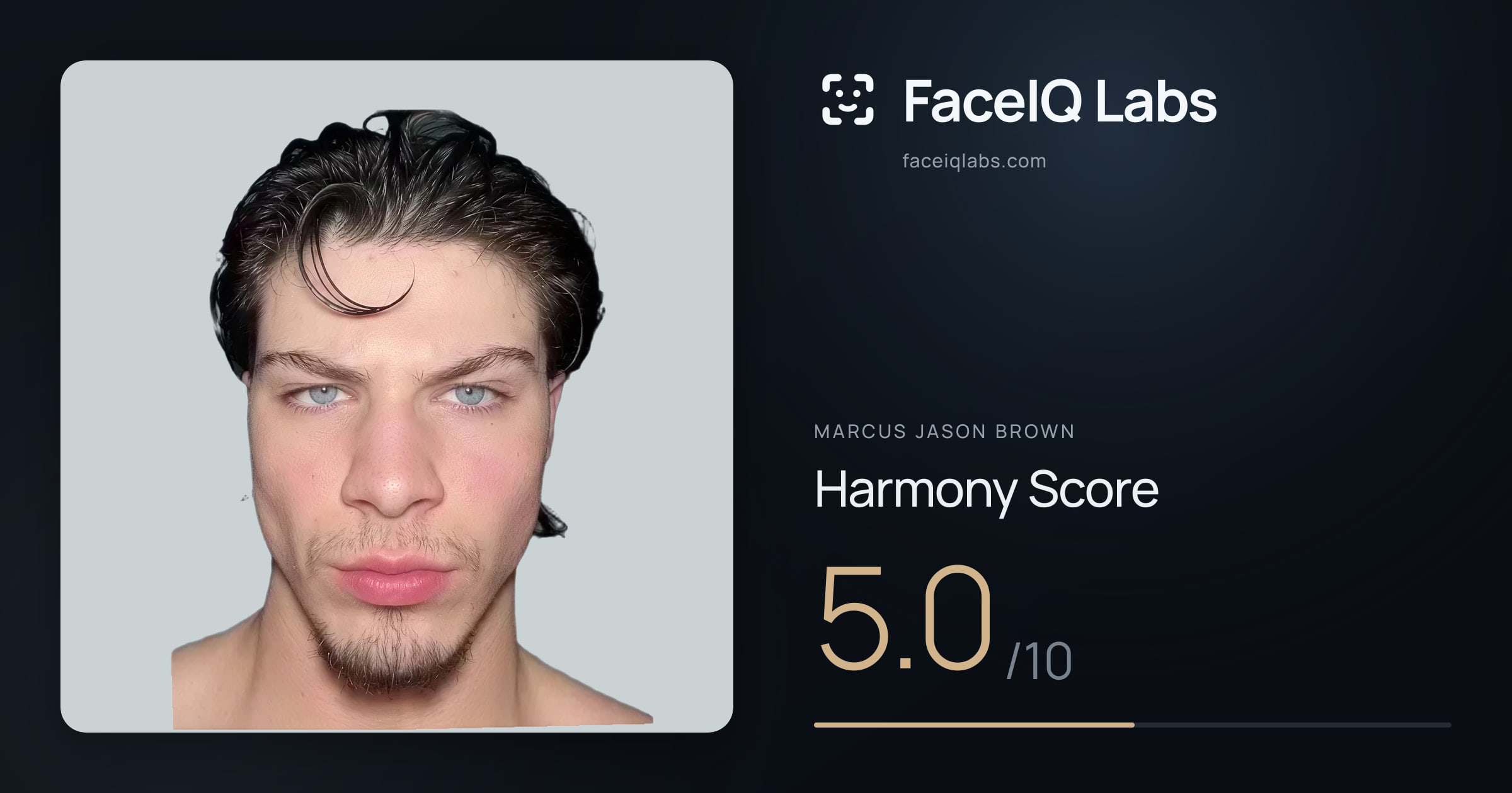Marcus Jason Brown Harmony: 5.0/10, with each ratio's score