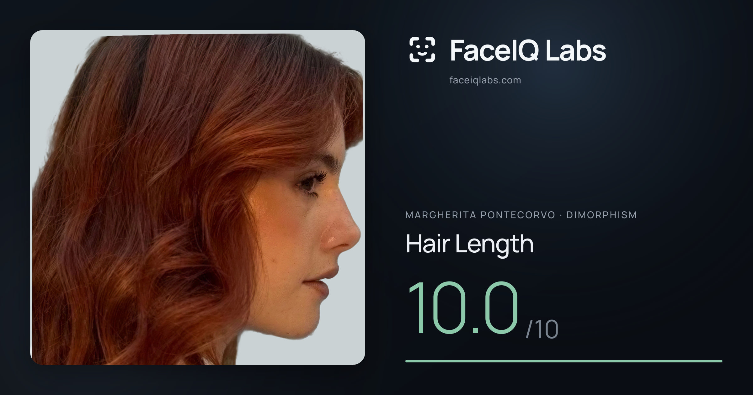 Margherita Pontecorvo Hair Length: 10.0/10, drawn on the photo
