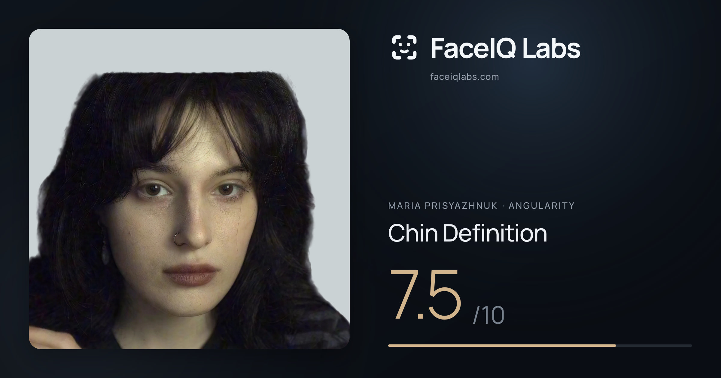 Maria Prisyazhnuk Chin Definition: 7.5/10, drawn on the photo