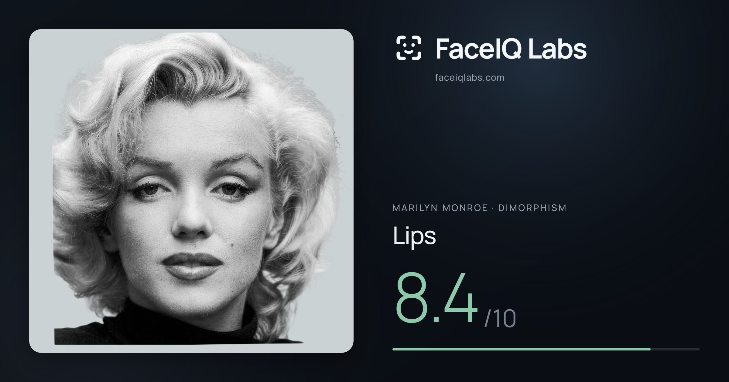 Marilyn Monroe Lips: 8.4/10, drawn on the photo