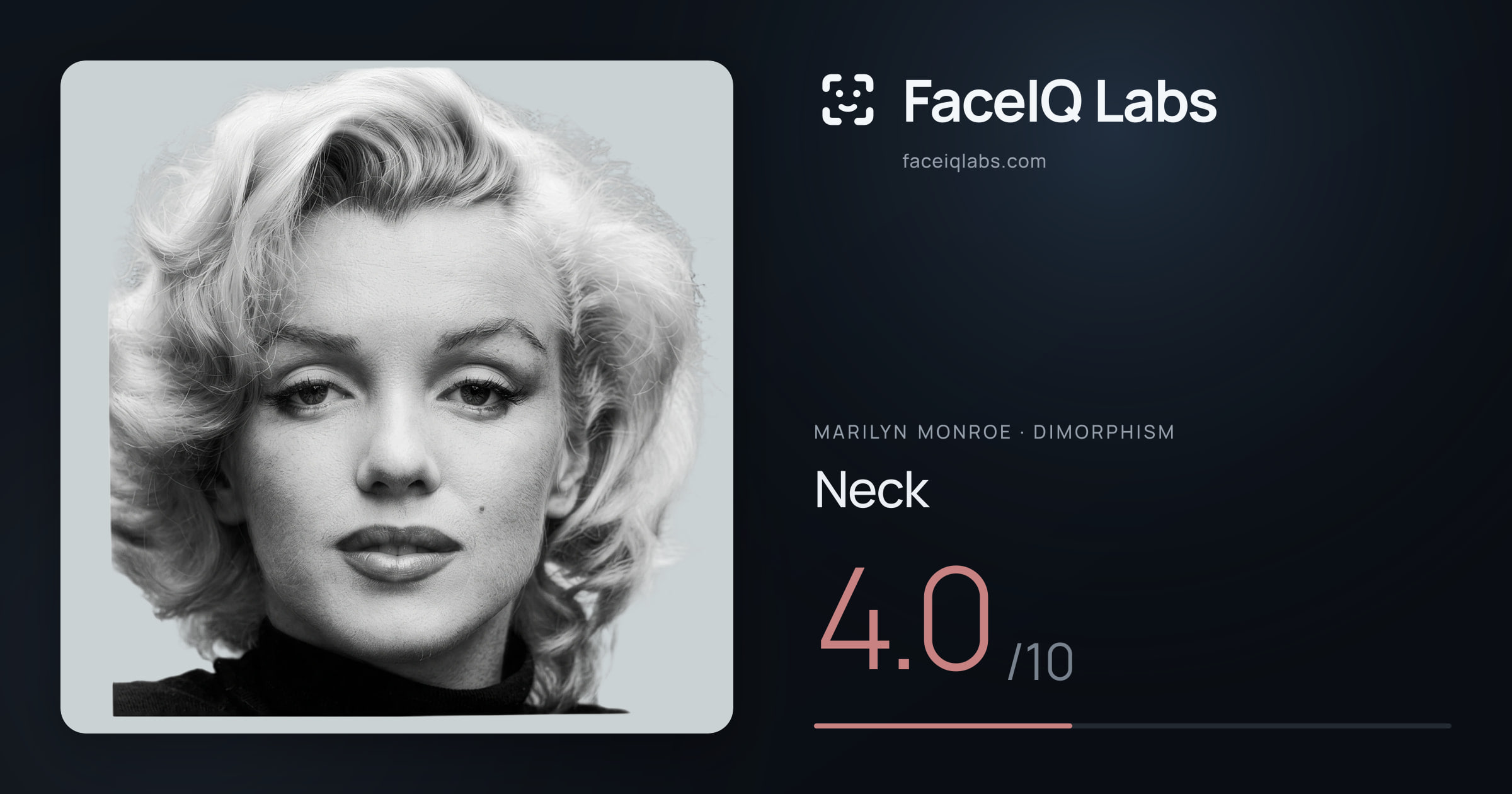 Marilyn Monroe Neck: 4.0/10, drawn on the photo