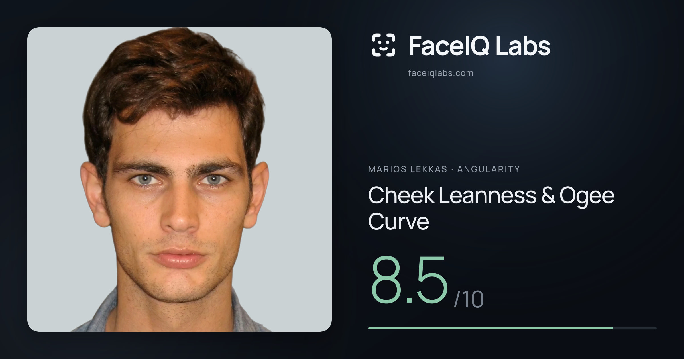 Marios Lekkas Cheek Leanness & Ogee Curve: 8.5/10, drawn on the photo