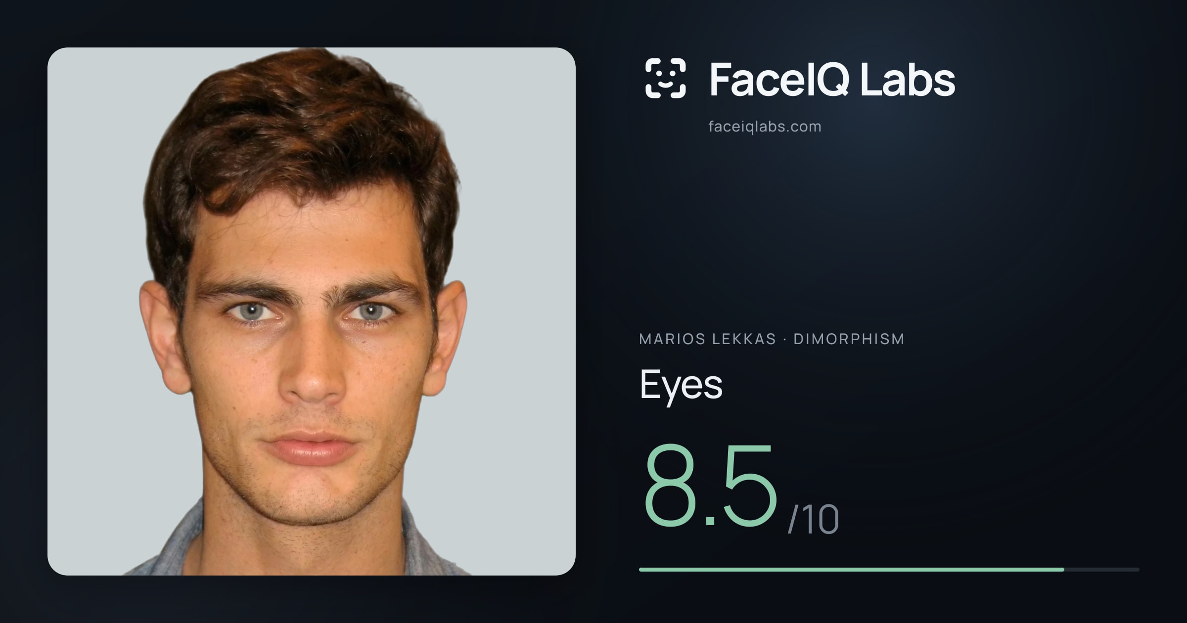 Marios Lekkas Eyes: 8.5/10, drawn on the photo