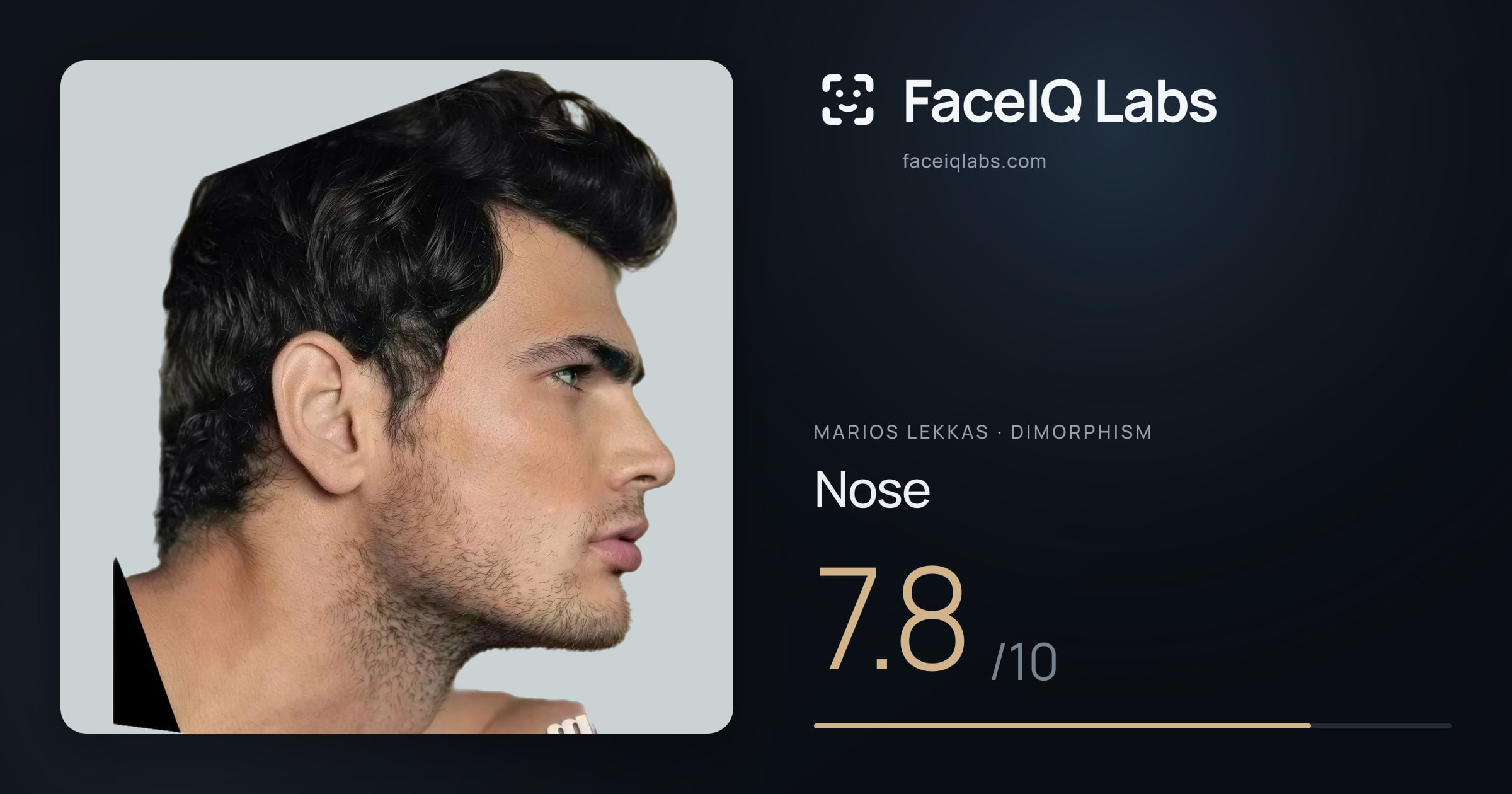 Marios Lekkas Nose: 7.8/10, drawn on the photo