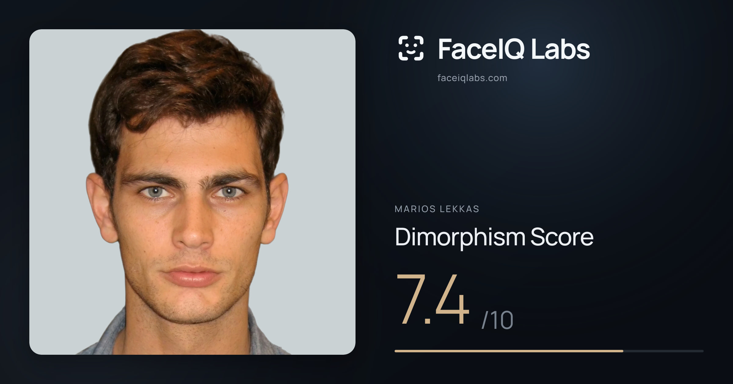 Marios Lekkas Dimorphism: 7.4/10, with each assessment drawn on the photo