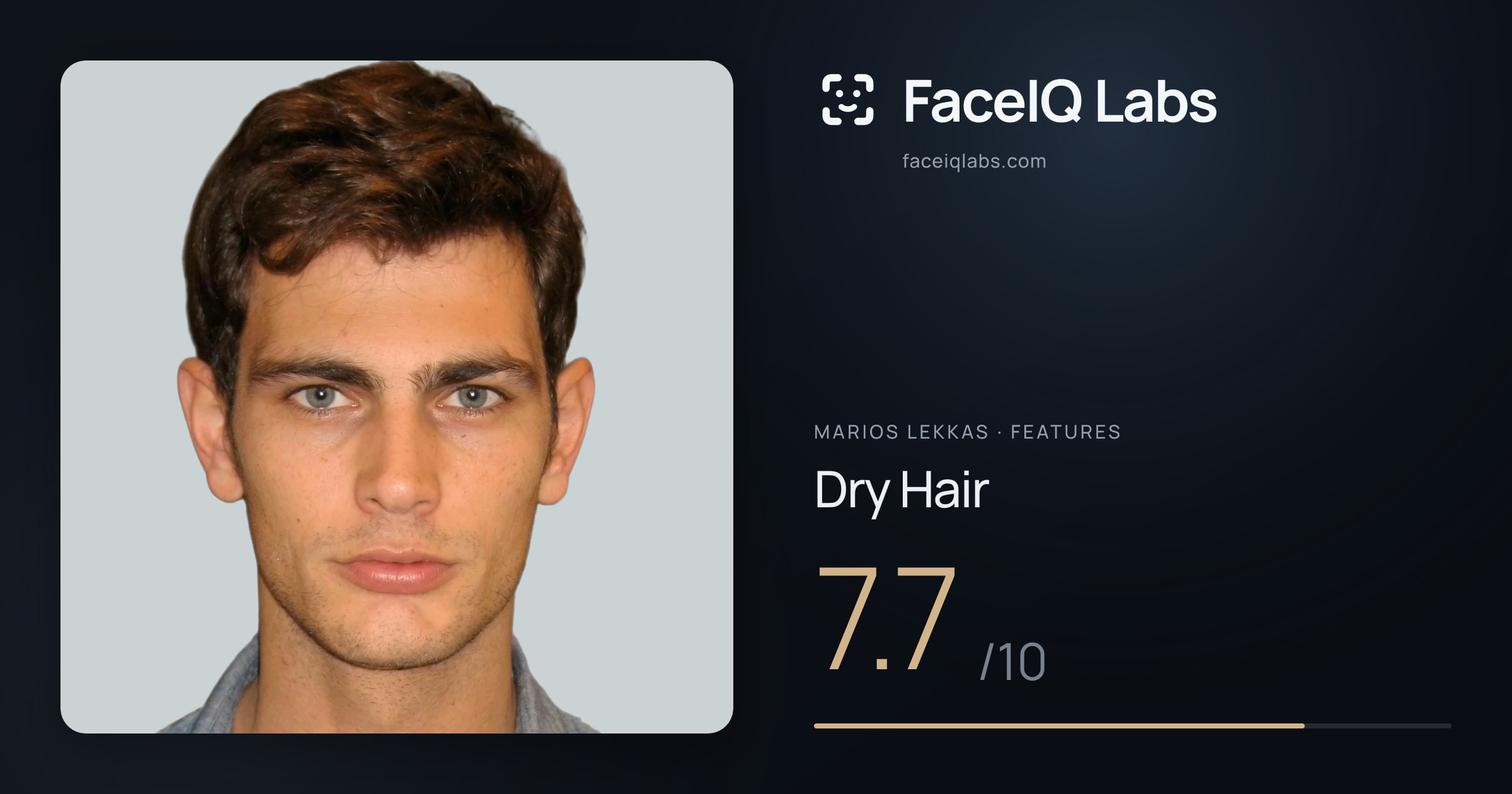 Marios Lekkas Dry Hair: 7.7/10, drawn on the photo