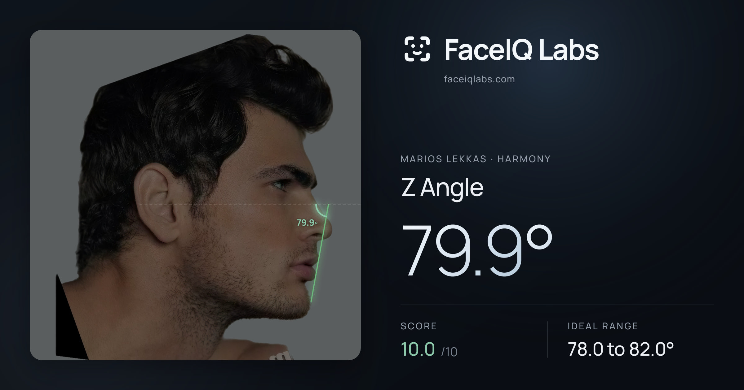 Marios Lekkas Z Angle: 79.9°, drawn on the photo