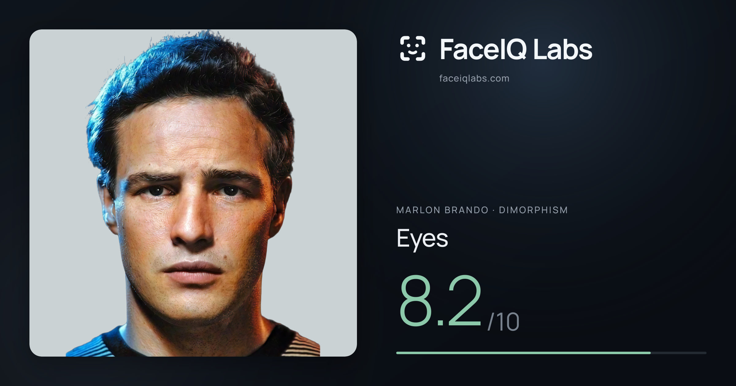 Marlon Brando Eyes: 8.2/10, drawn on the photo