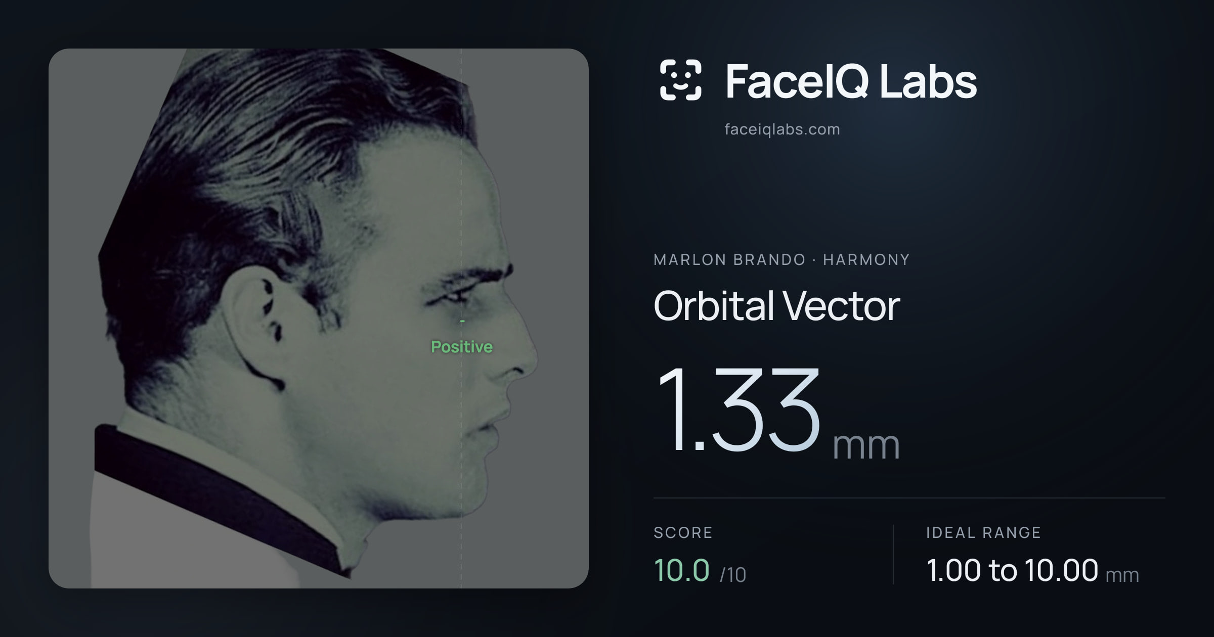 Marlon Brando Orbital Vector: 1.33mm, drawn on the photo