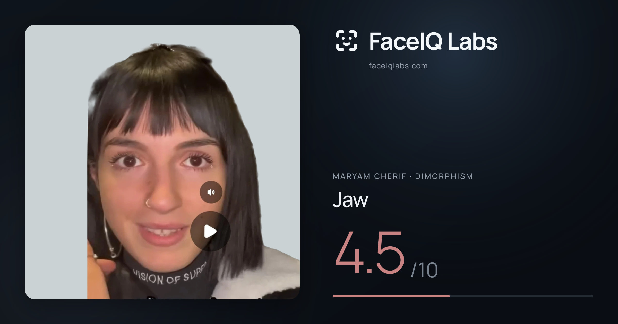 Maryam Cherif Jaw: 4.5/10, drawn on the photo