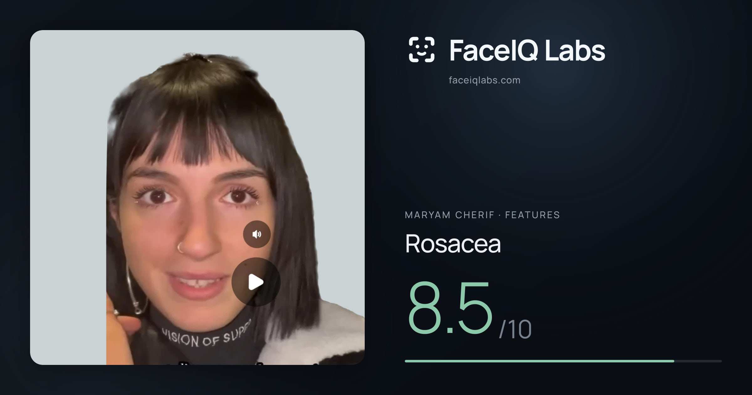 Maryam Cherif Rosacea: 8.5/10, drawn on the photo