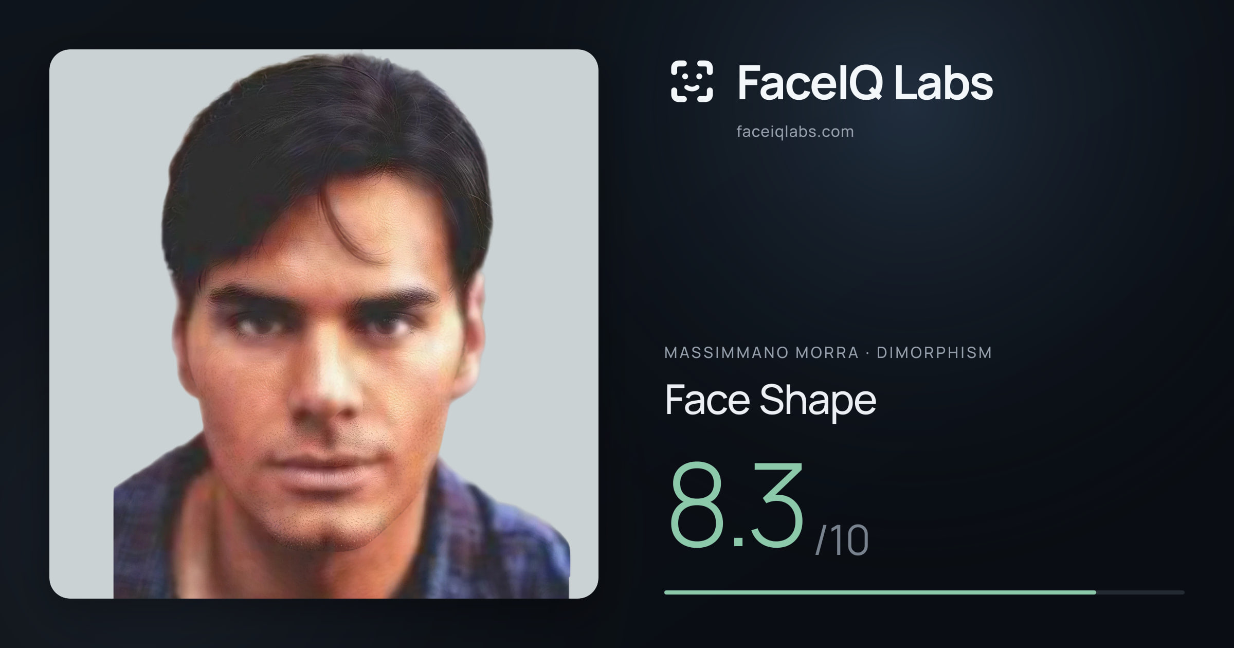 Massimmano Morra Face Shape: 8.3/10, drawn on the photo