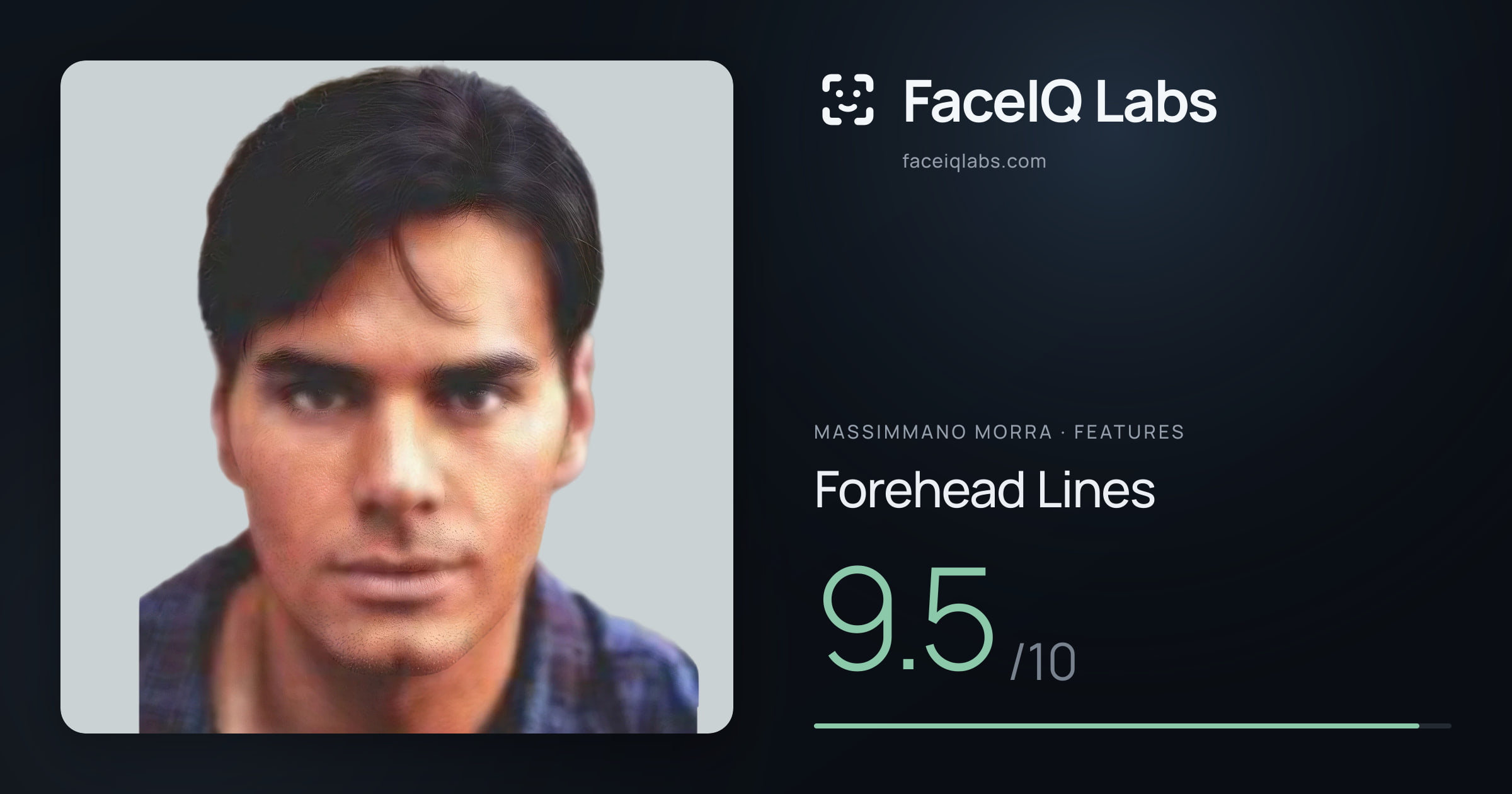 Massimmano Morra Forehead Lines: 9.5/10, drawn on the photo