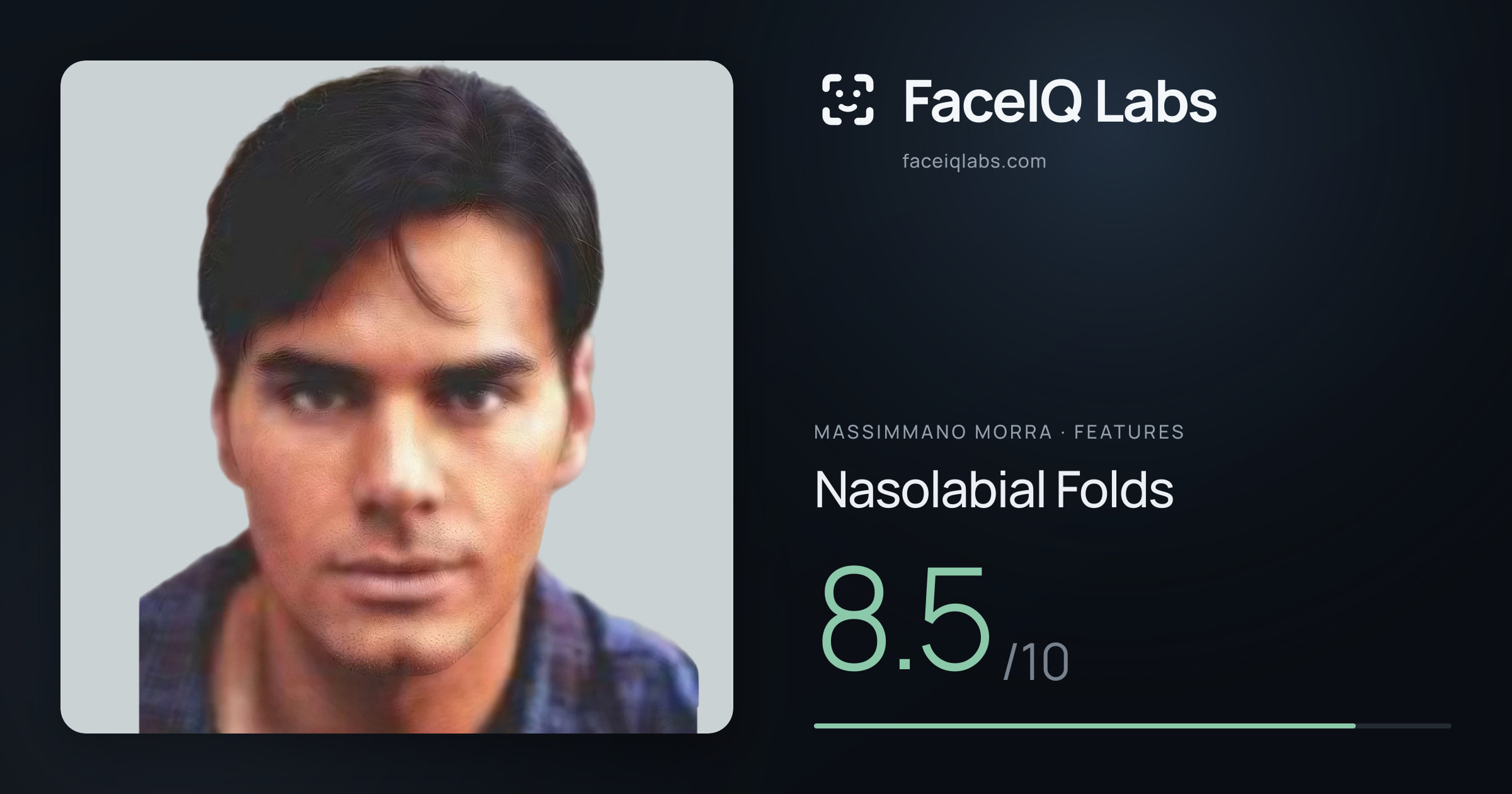 Massimmano Morra Nasolabial Folds: 8.5/10, drawn on the photo