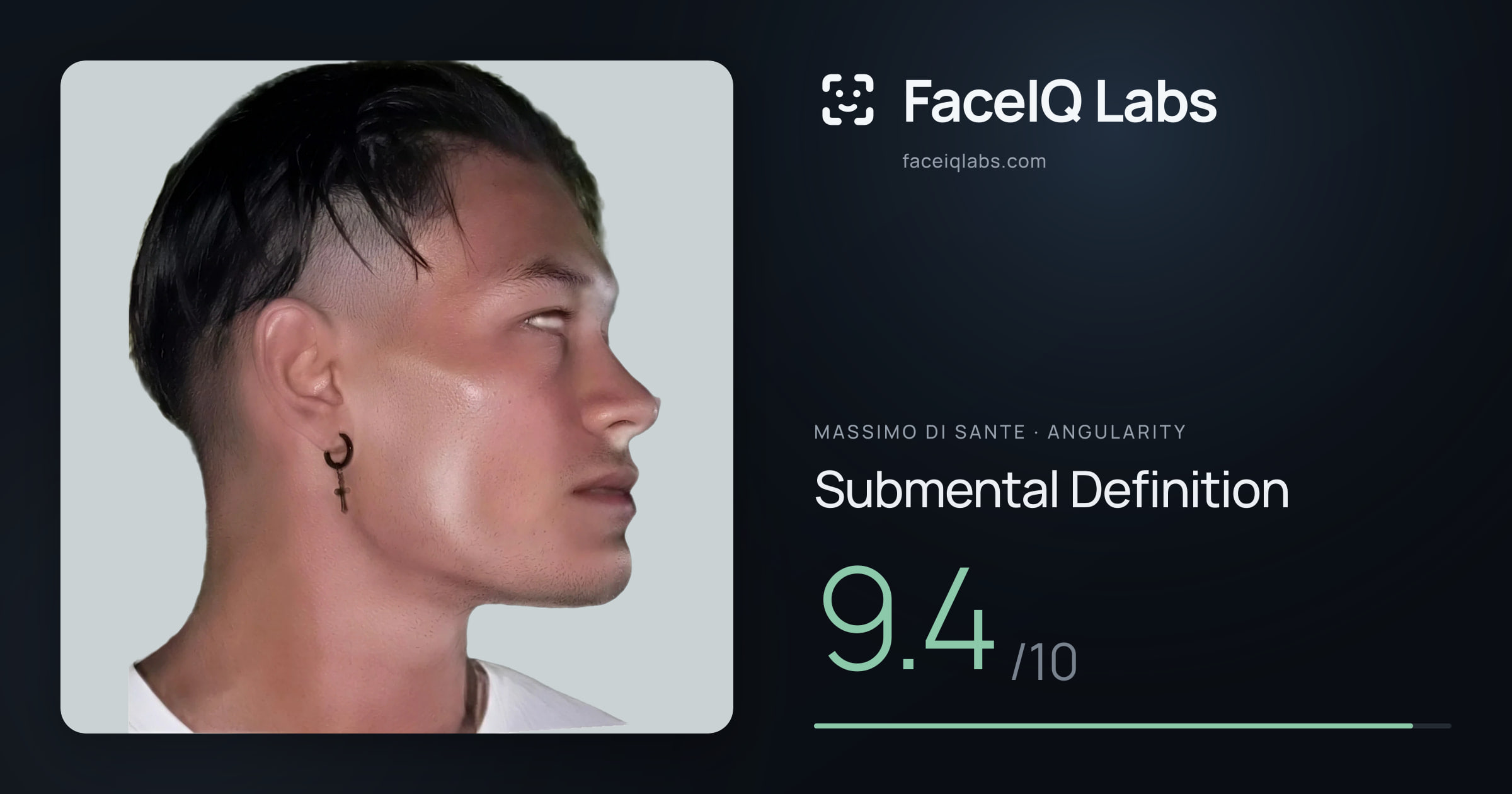 Massimo di Sante Submental Definition: 9.4/10, drawn on the photo