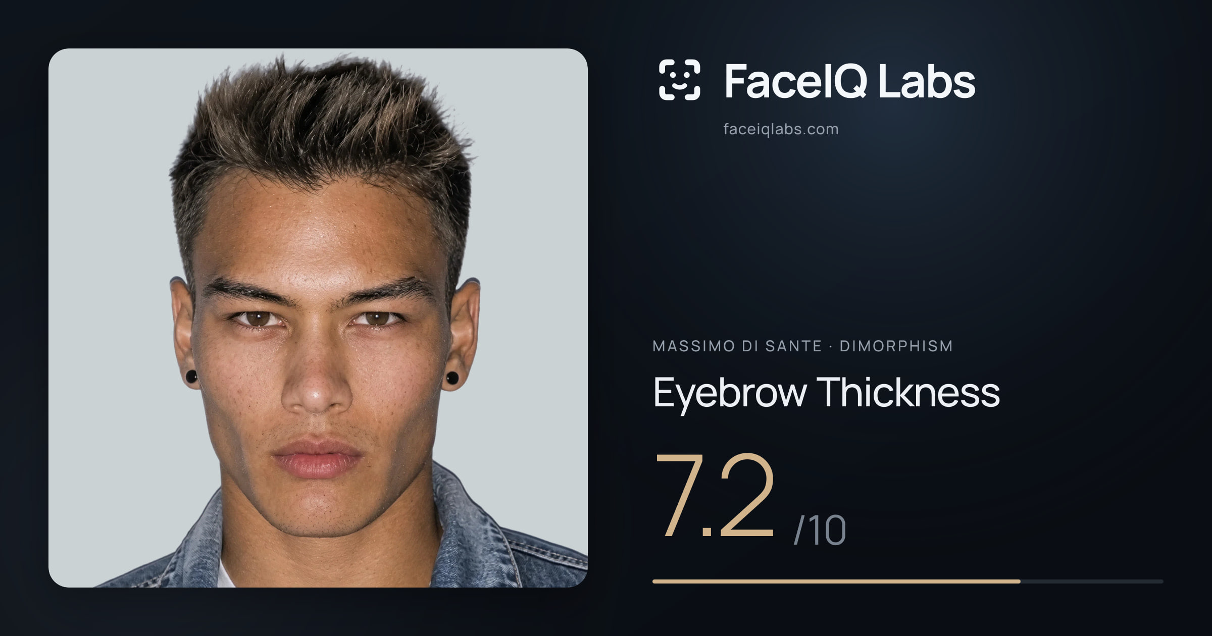 Massimo di Sante Eyebrow Thickness: 7.2/10, drawn on the photo