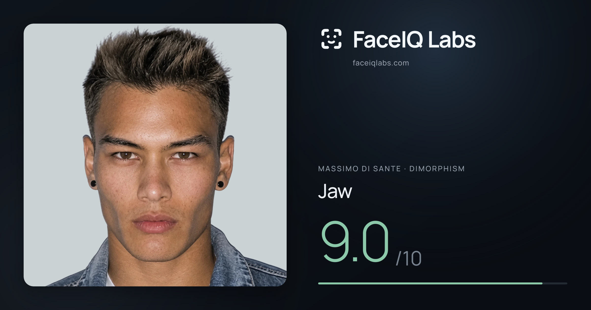 Massimo di Sante Jaw: 9.0/10, drawn on the photo