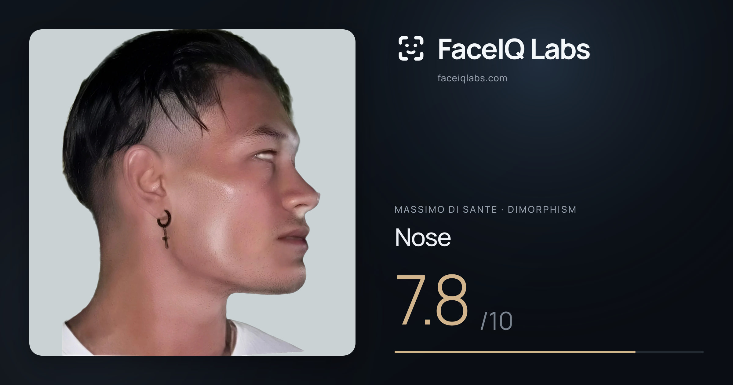 Massimo di Sante Nose: 7.8/10, drawn on the photo