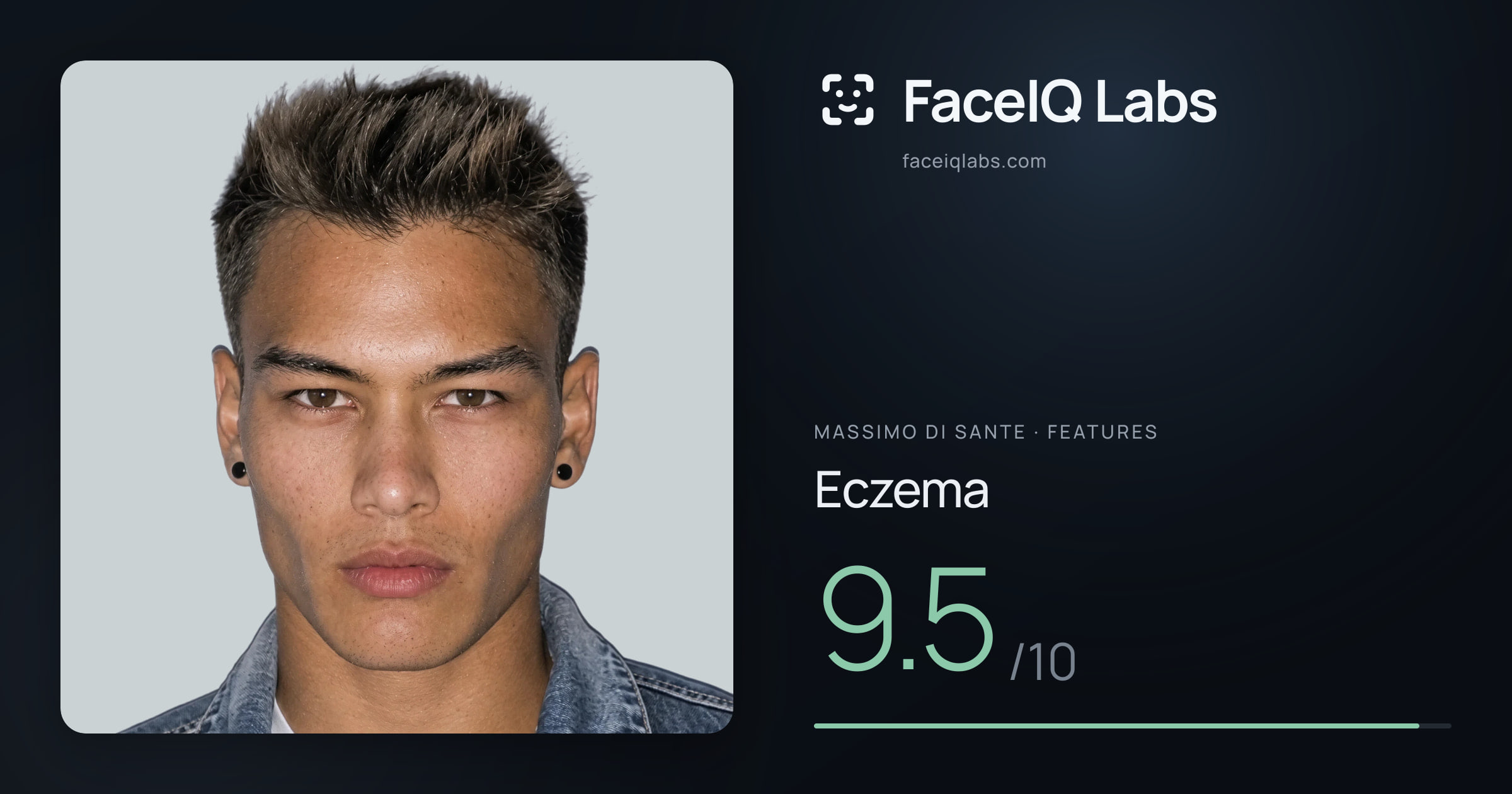 Massimo di Sante Eczema: 9.5/10, drawn on the photo