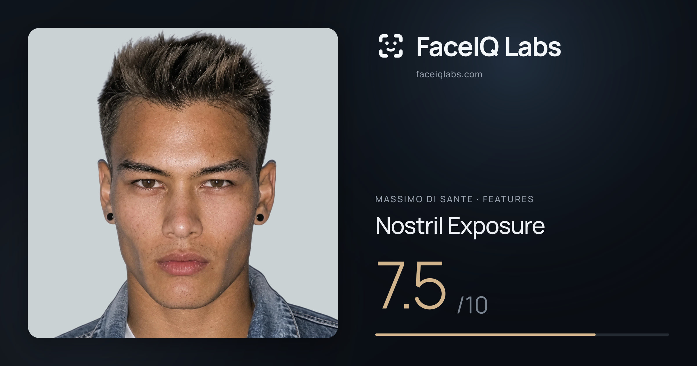 Massimo di Sante Nostril Exposure: 7.5/10, drawn on the photo