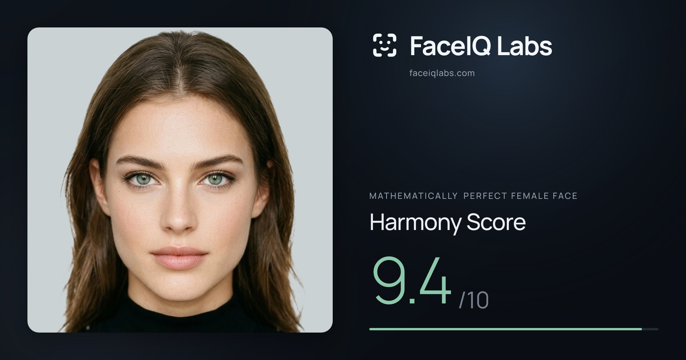 Mathematically Perfect Female Face Facial Harmony: 9.2/10 | FaceIQ Labs