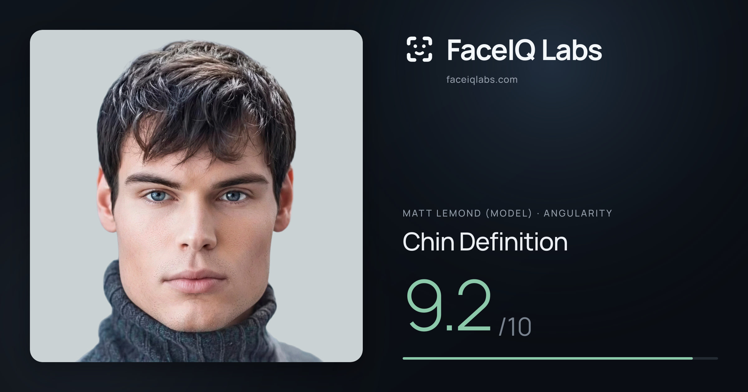 Matt Lemond (Model) Chin Definition: 9.2/10, drawn on the photo