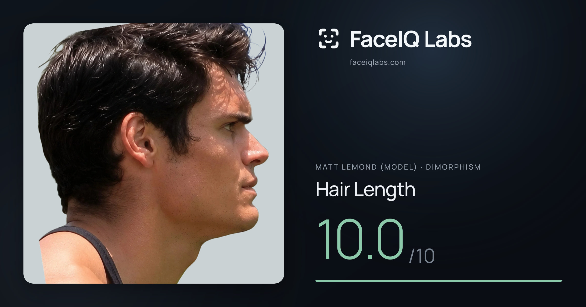 Matt Lemond (Model) Hair Length: 10.0/10, drawn on the photo