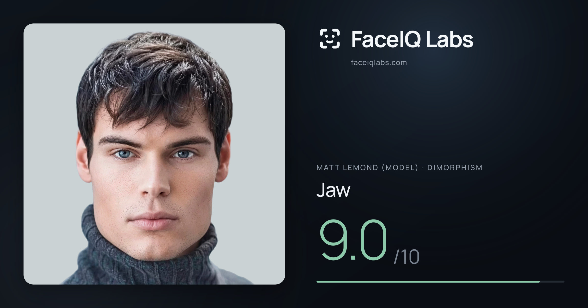 Matt Lemond (Model) Jaw: 9.0/10, drawn on the photo