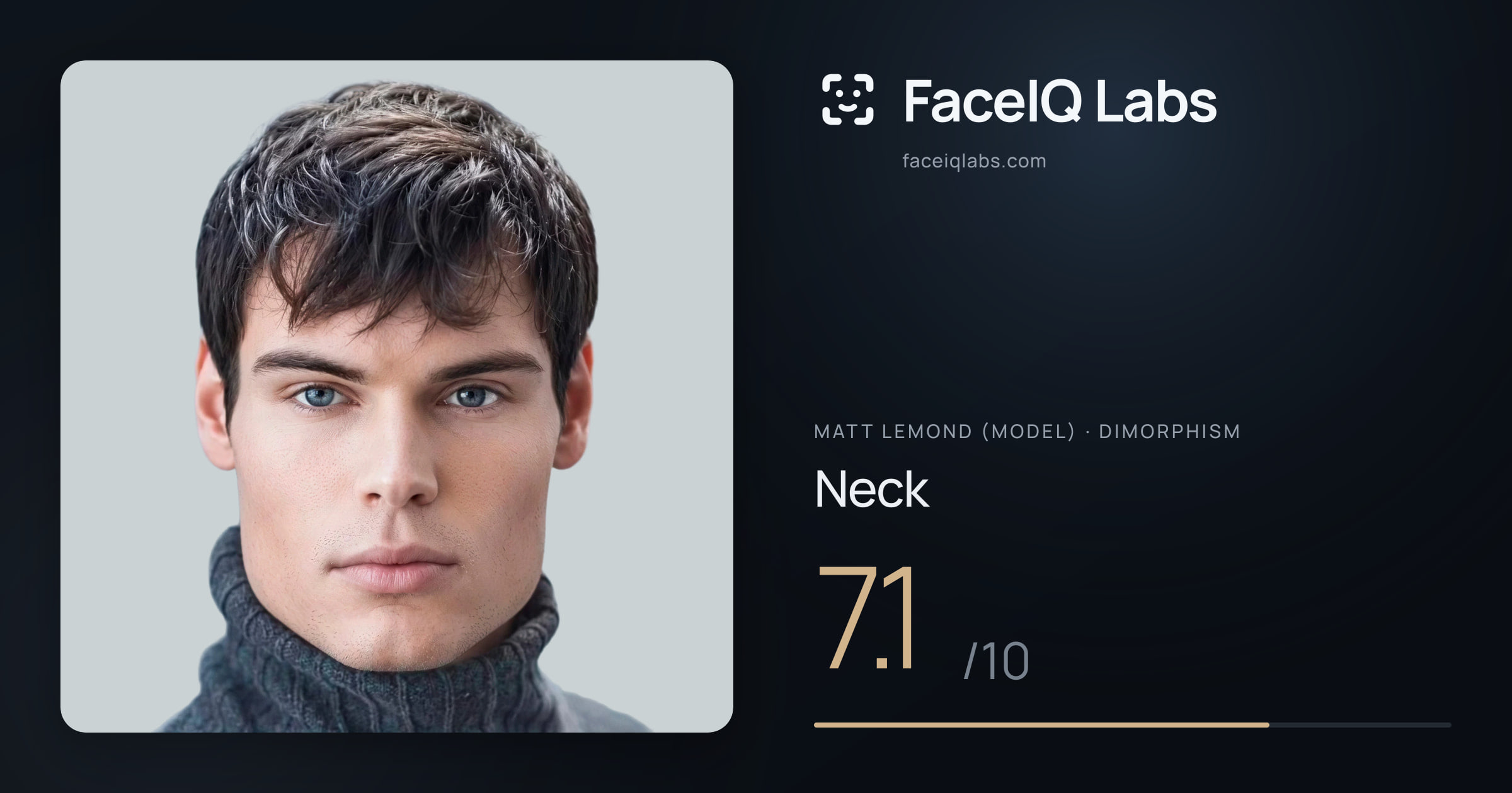 Matt Lemond (Model) Neck: 7.1/10, drawn on the photo