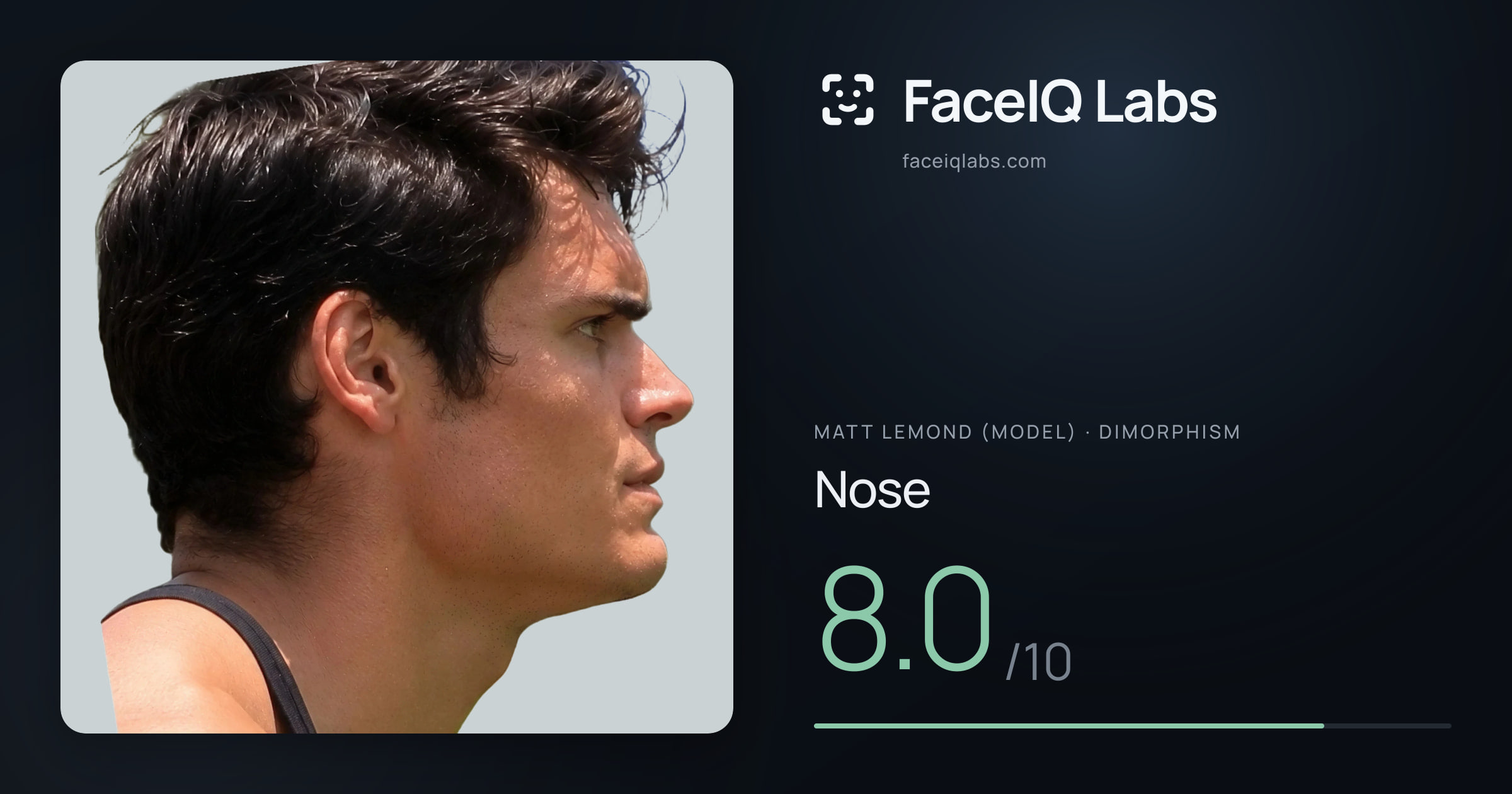 Matt Lemond (Model) Nose: 8.0/10, drawn on the photo