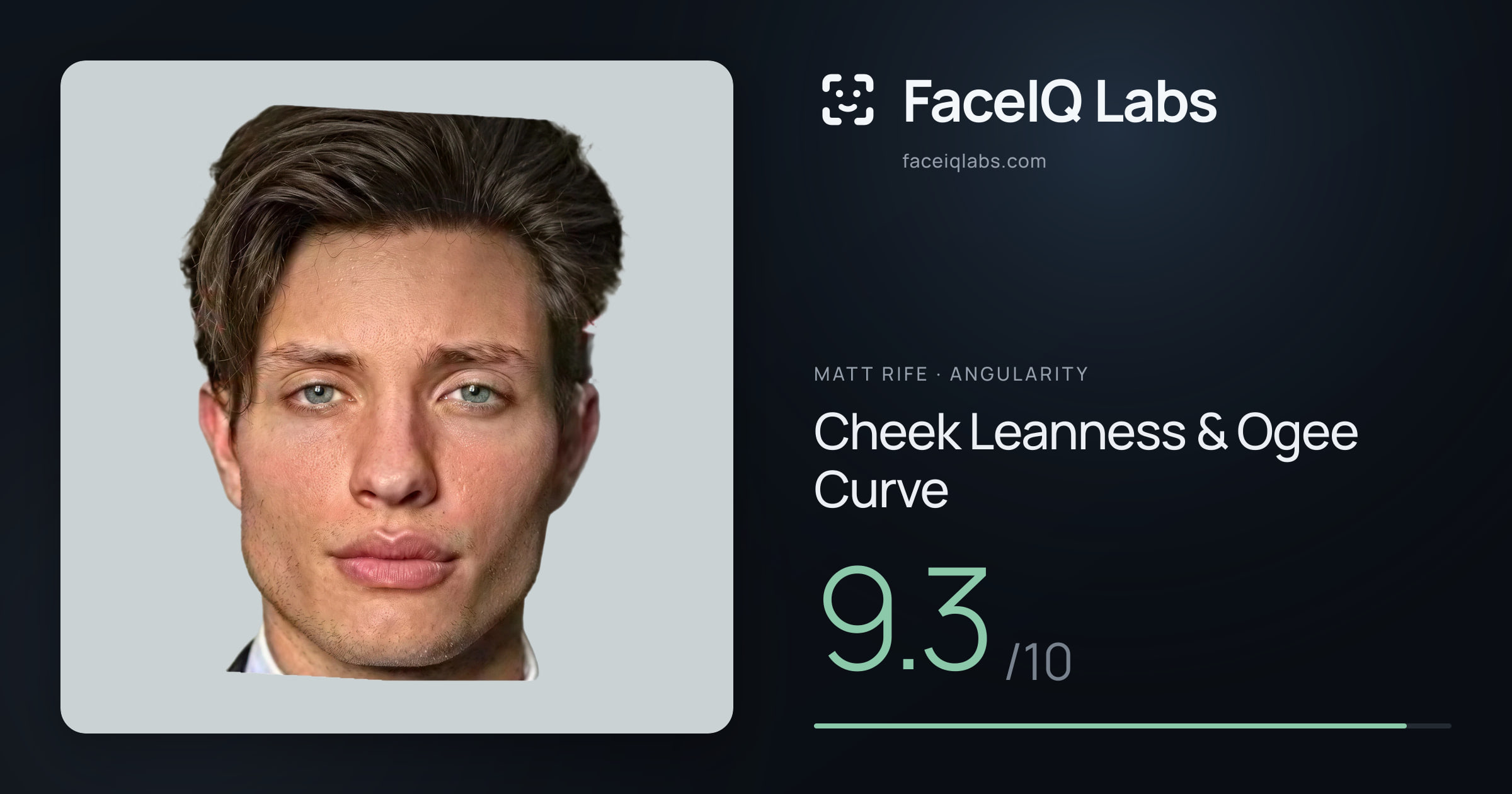 Matt Rife Cheek Leanness & Ogee Curve: 9.3/10, drawn on the photo