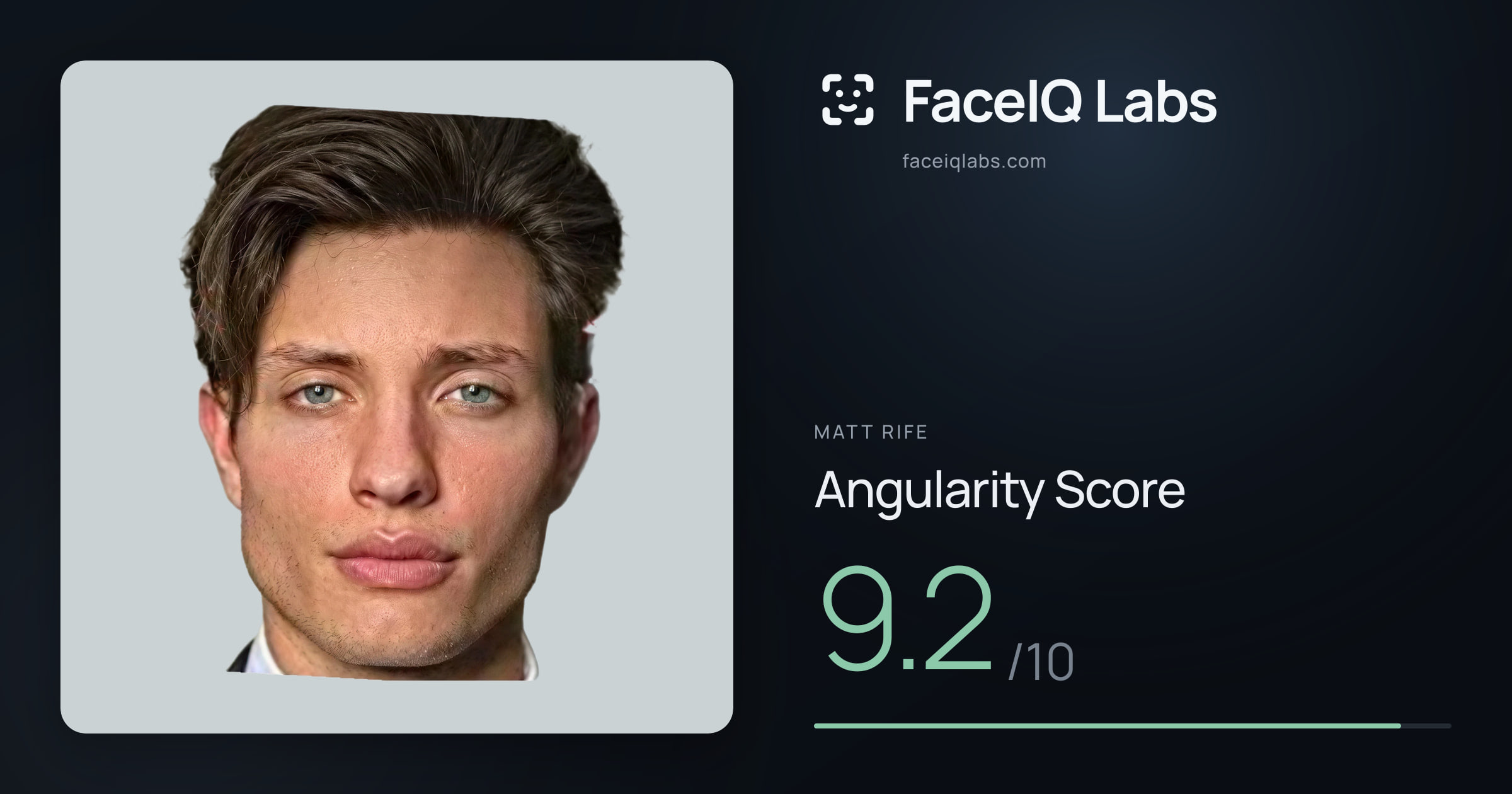 Matt Rife Angularity: 9.2/10, with each assessment drawn on the photo